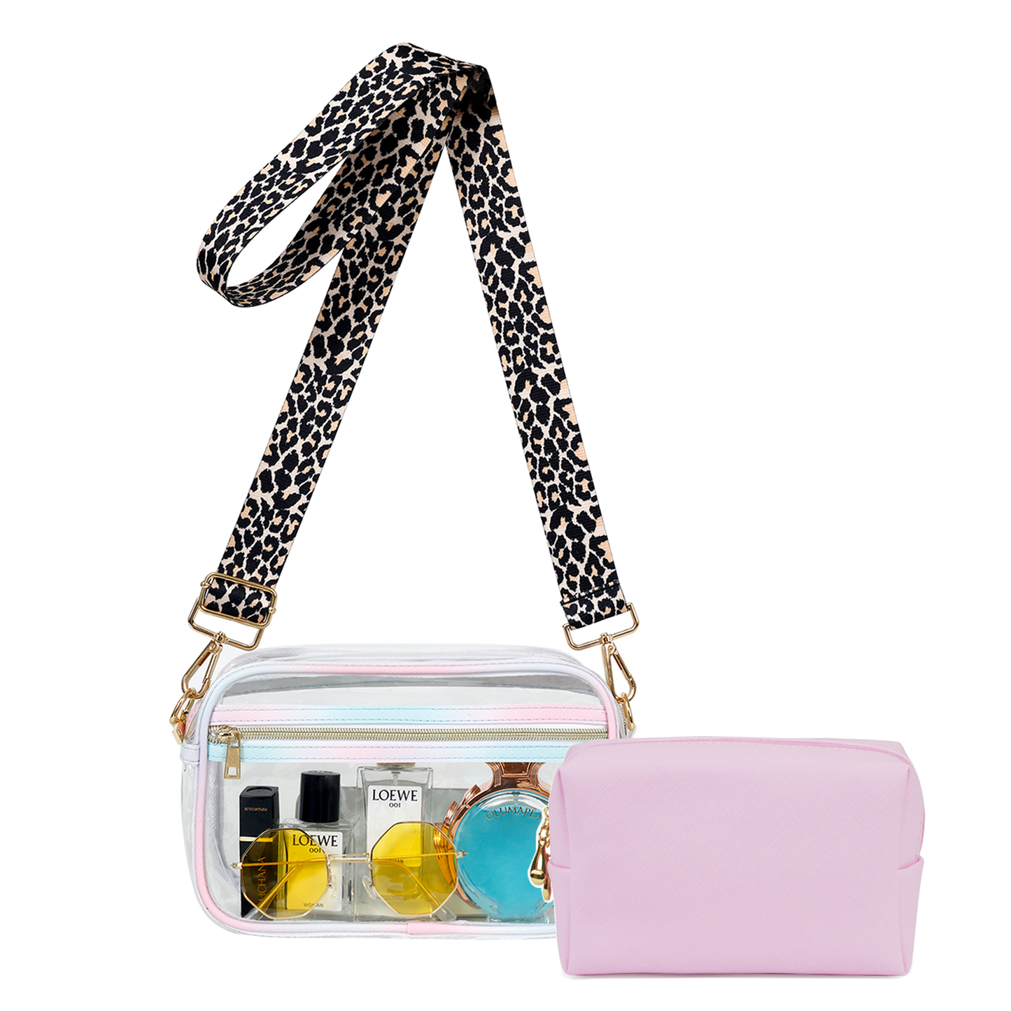 KEBEIXUAN Stadium-Approved Clear Bag – Chic Transparent Crossbody Purse for Women at Concerts & Sports Days