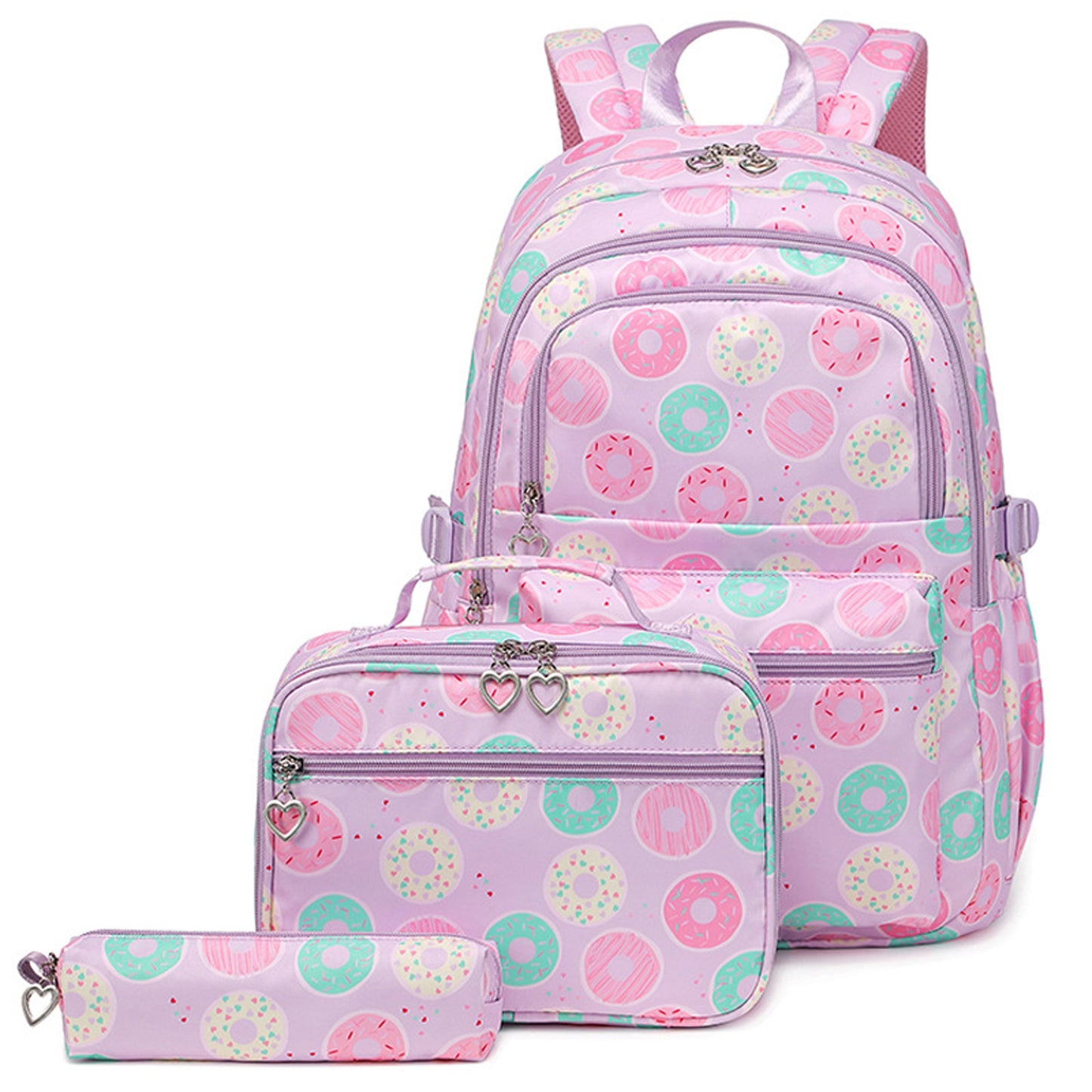 KEBEIXUAN Mochilas para niñas conjunto casual con bolsa de almuerzo