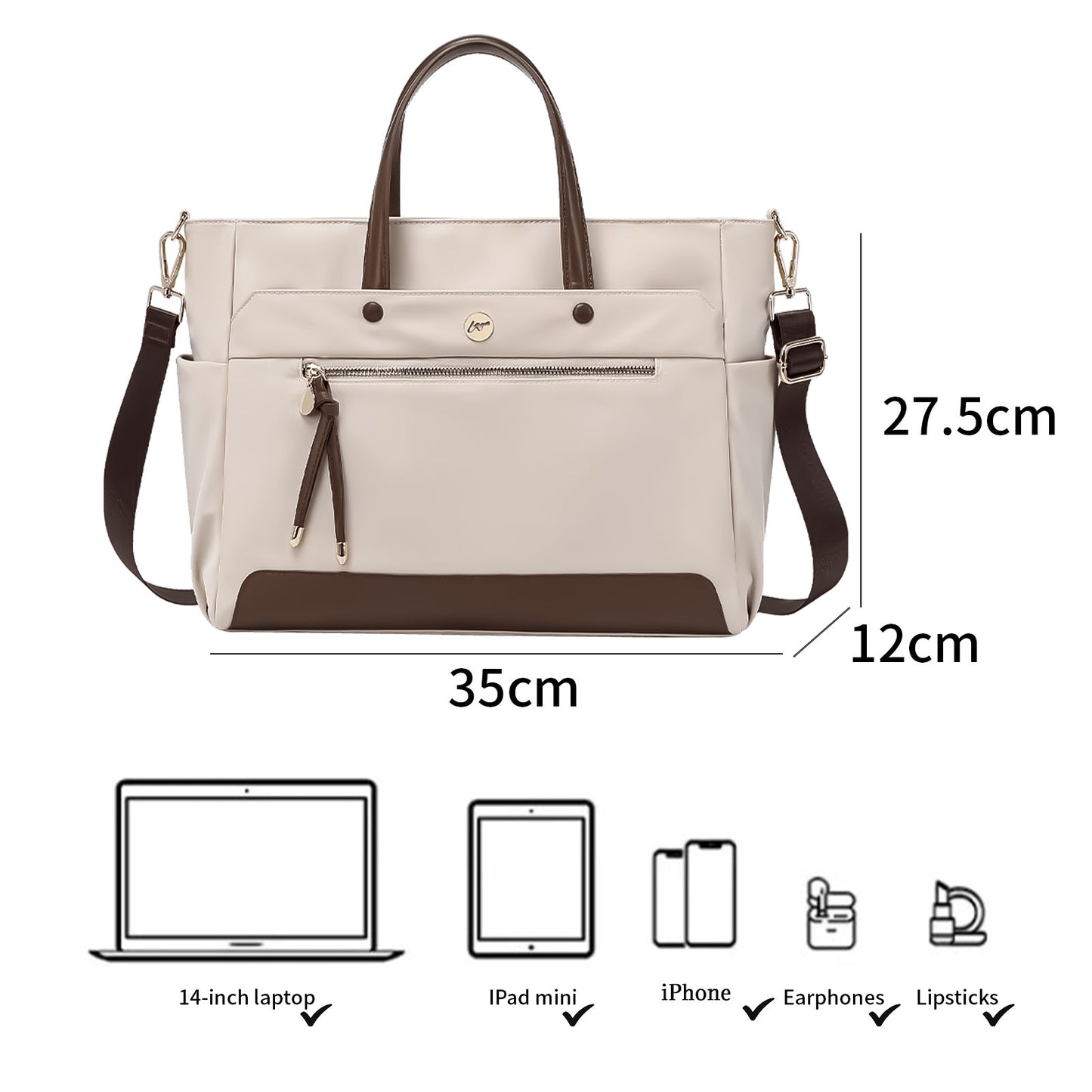 KEBEIXUAN Women's Laptop Bag - Stylish Shoulder Tote for Computers and Tablets, Ideal Work Handbag and Gift for Teachers