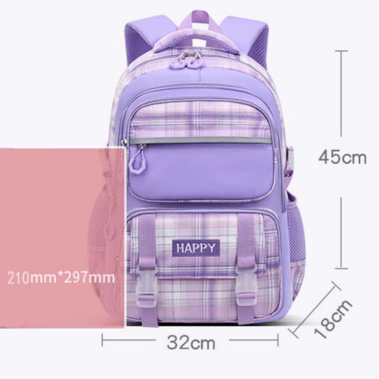 KEBEIXUAN Kids Backpack Set for Girls - Large School Bookbag with Compartments + Matching Lunch Bag & Pencil Case