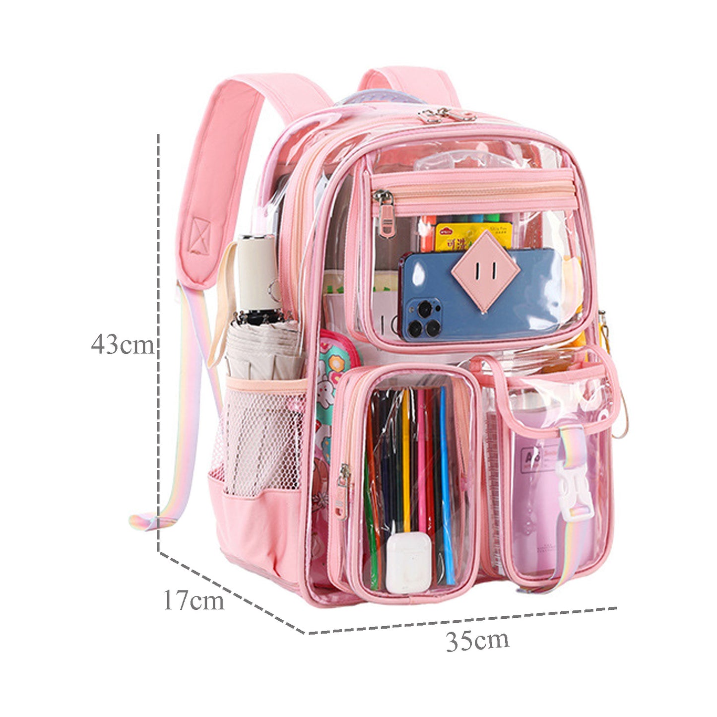 KEBEIXUAN Clear Backpack Heavy Duty PVC See-Through Bag