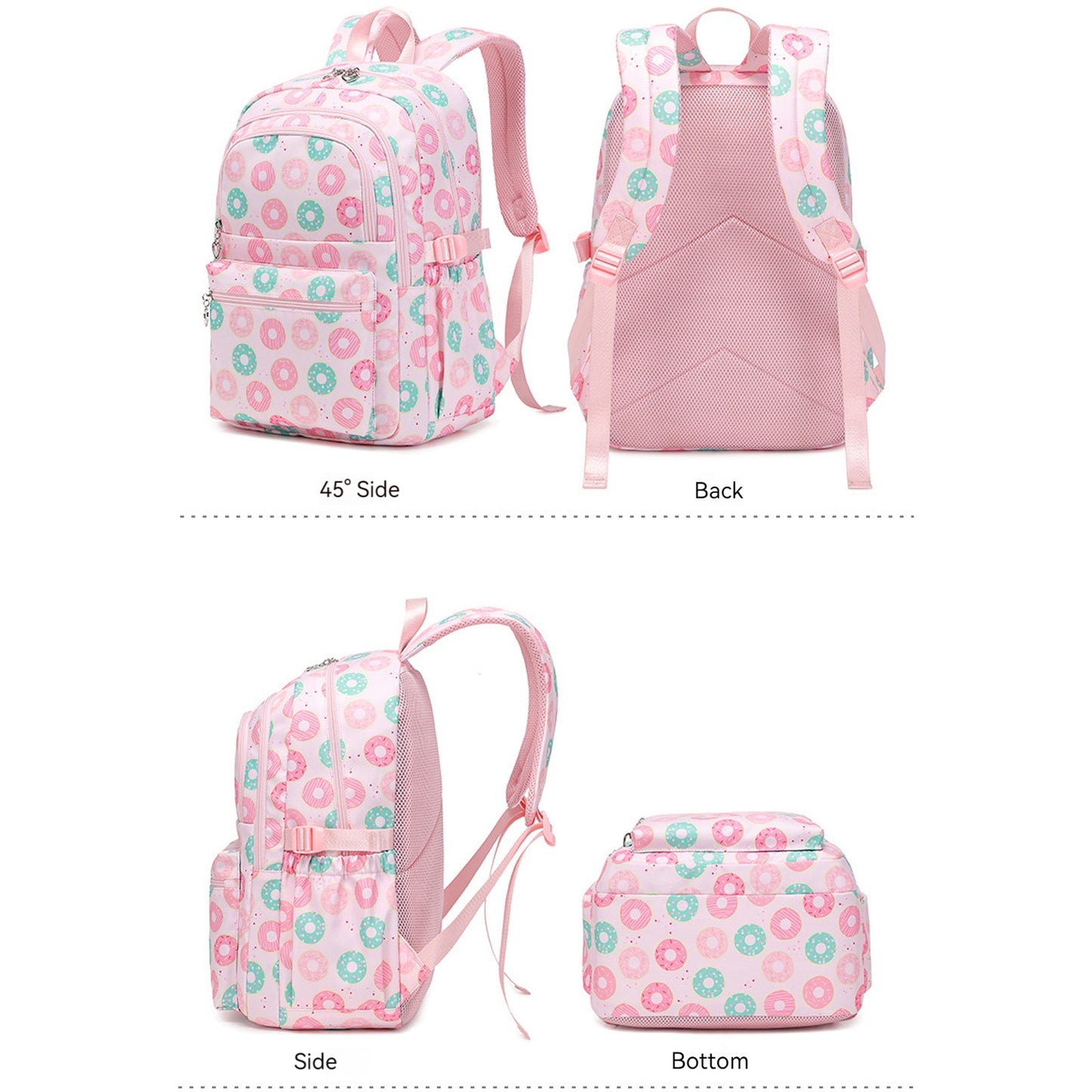 KEBEIXUAN Mochilas para niñas conjunto casual con bolsa de almuerzo