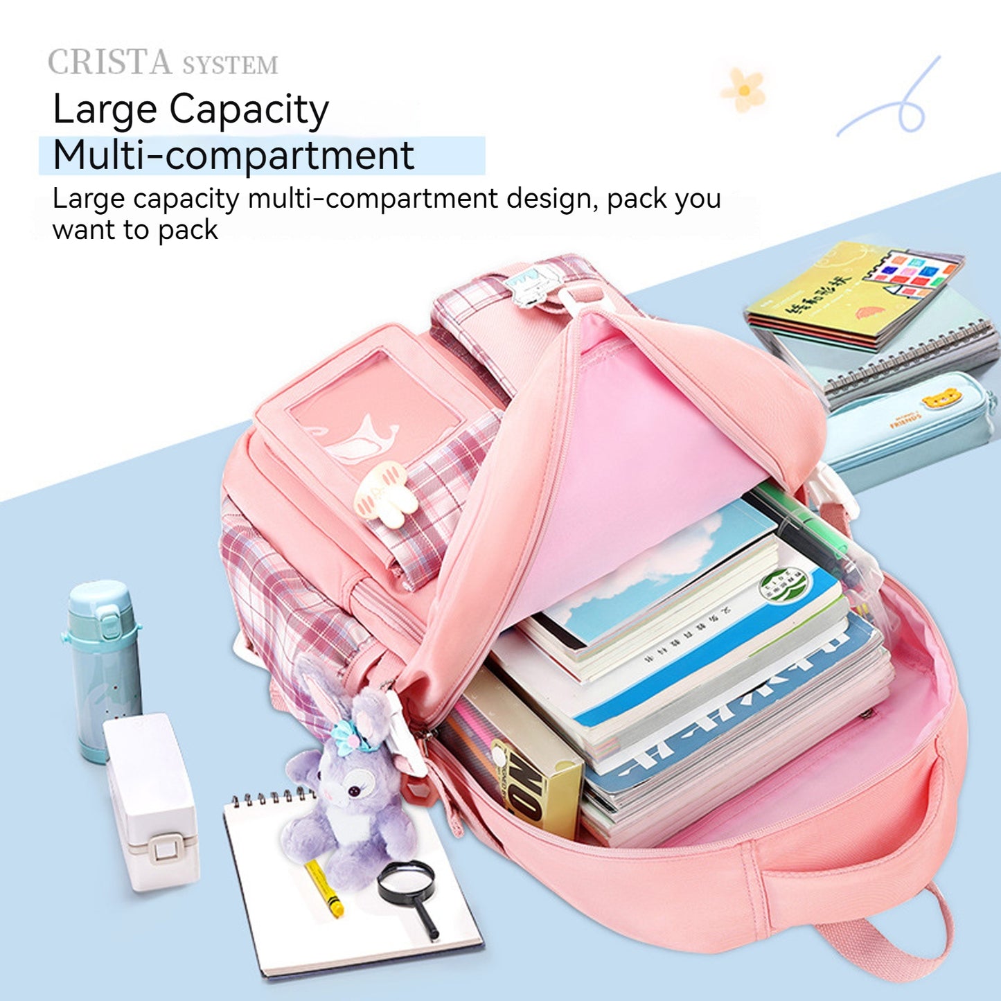 KEBEIXUAN Mochilas para niñas y niños Kawaii Mochila escolar