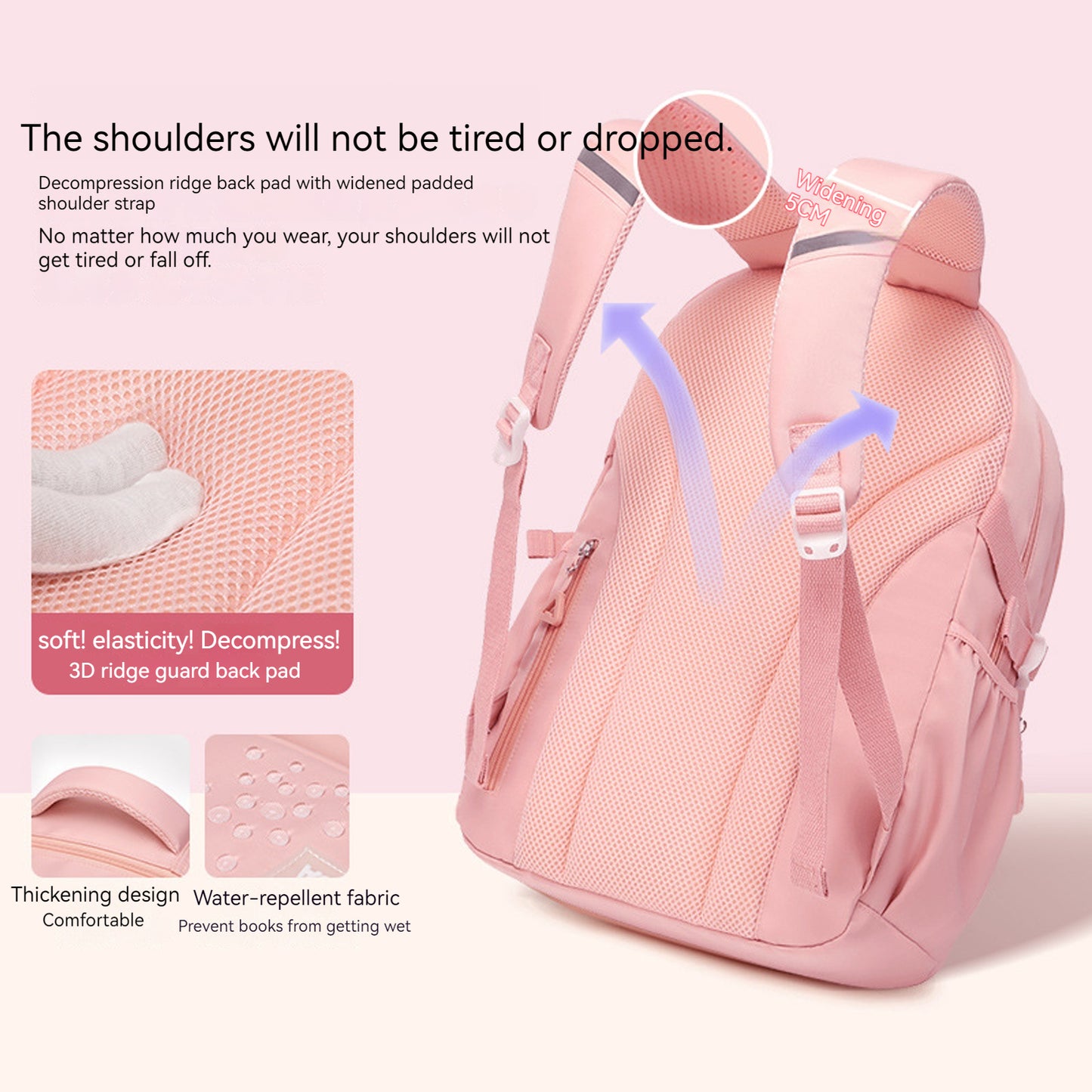 KEBEIXUAN Mochilas para Niñas Bolas de Piel e Insignias Escolares