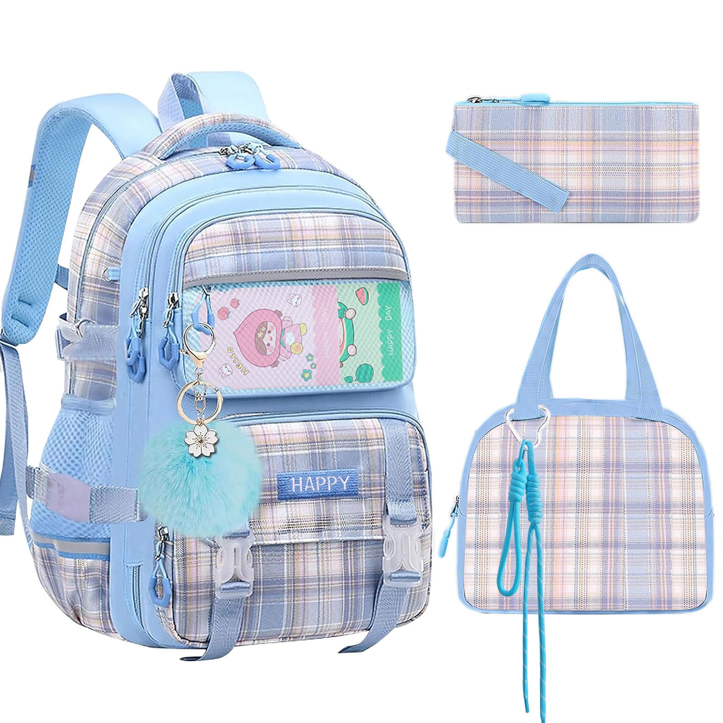 KEBEIXUAN Large Capacity School Backpack for Girls – Cute & Practical Bookbag for Kids Ages 6–12
