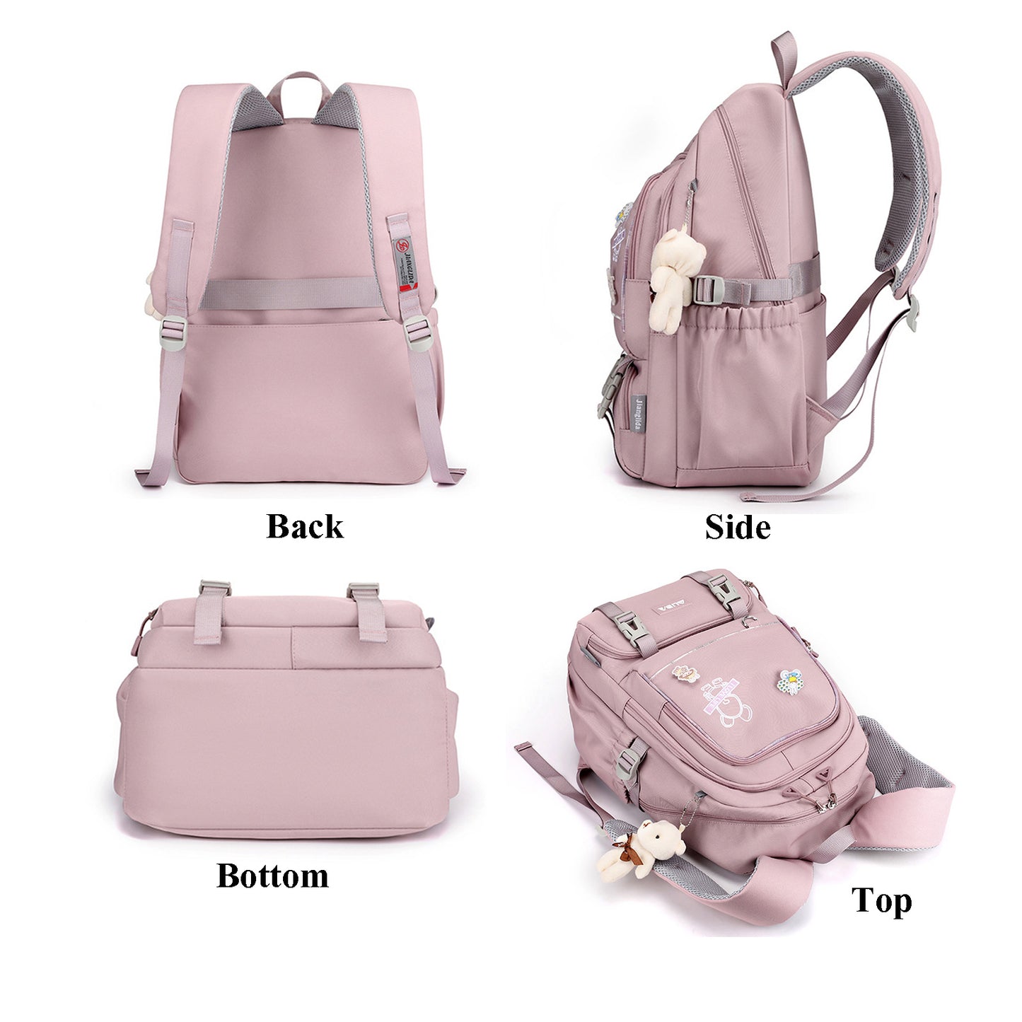 KEBEIXUAN Girls Backpacks Bear Bookbags Elementary Middle School Laptop Compartment