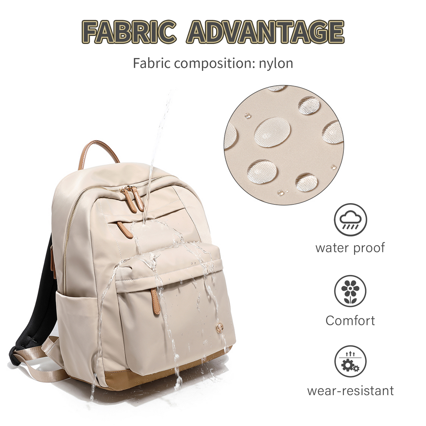 KEBEIXUAN Women’s Stylish Laptop Backpack – Waterproof Work Bag with Laptop Compartment for College, Travel & Daily Use