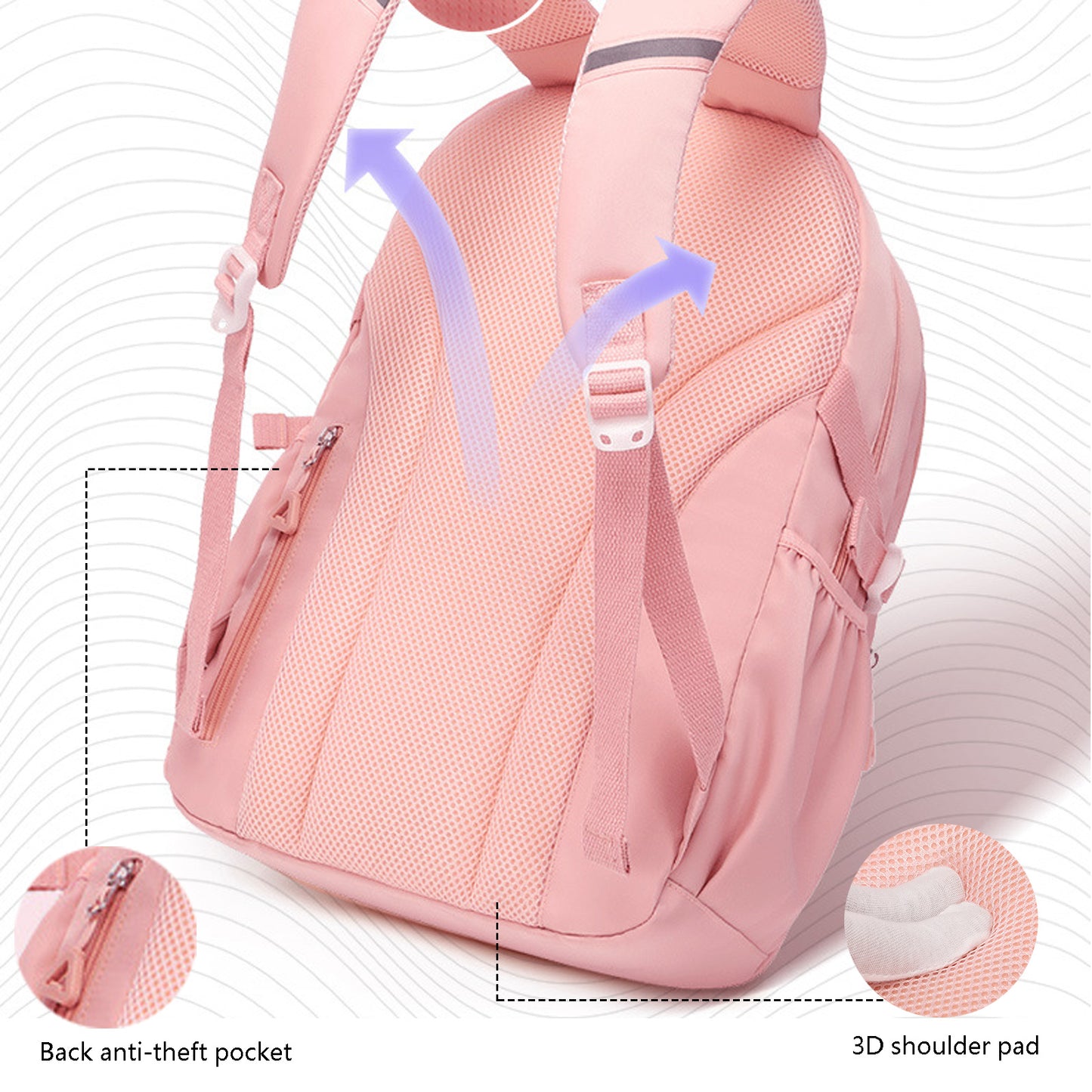 KEBEIXUAN Mochilas para Niñas Bolas de Piel e Insignias Escolares