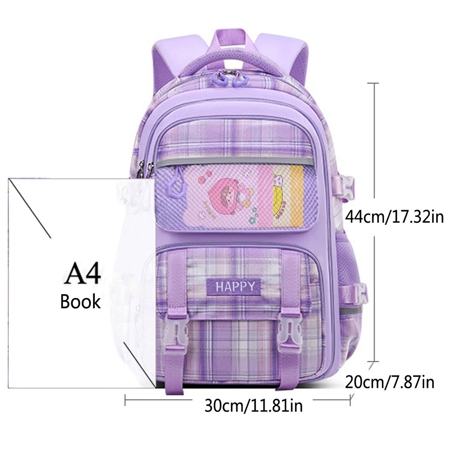 KEBEIXUAN Large Capacity School Backpack for Girls – Cute & Practical Bookbag for Kids Ages 6–12