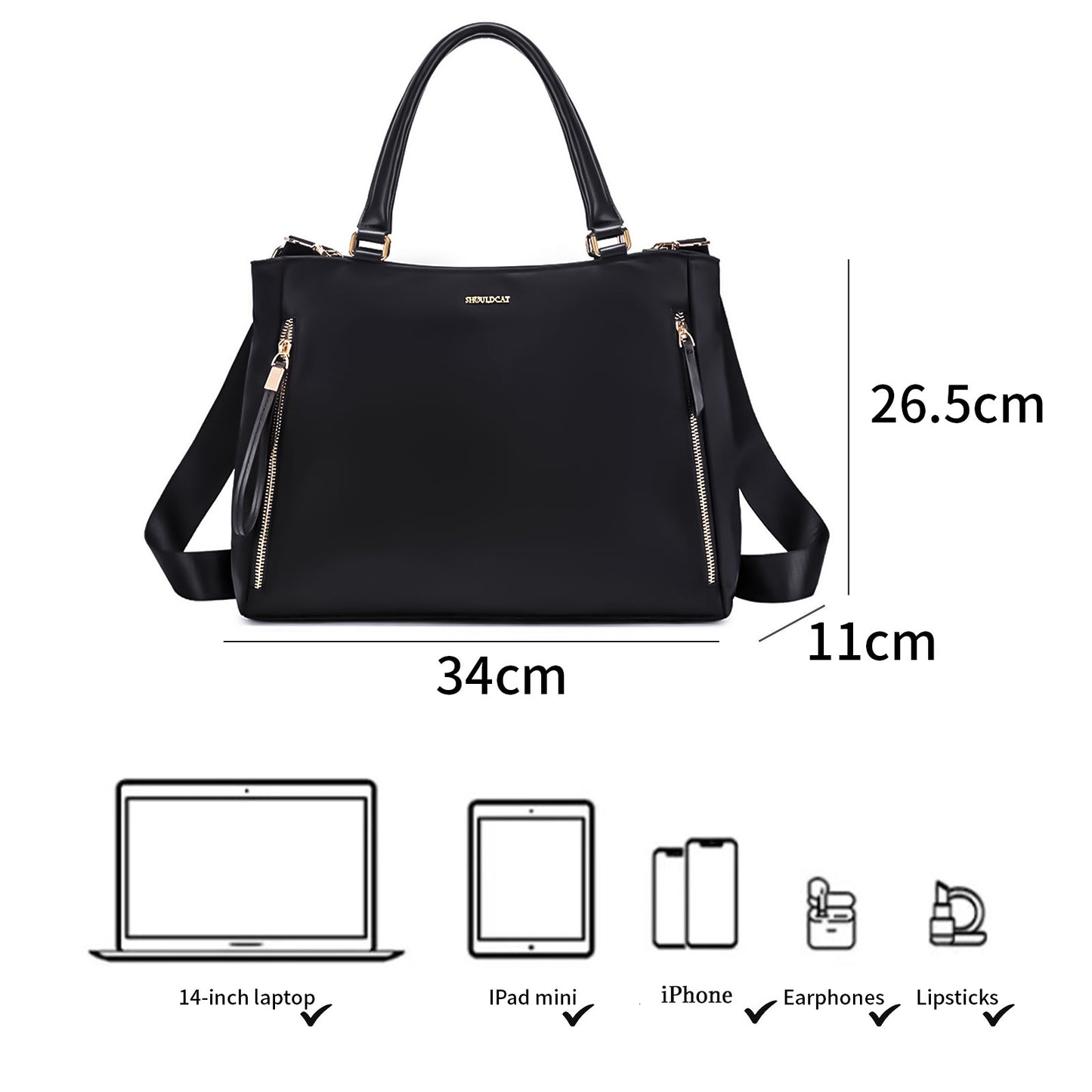 KEBEIXUAN Women's Laptop Bag - Stylish Shoulder Tote for Computers and Tablets, Zippered Handbag for Work, Travel, and Gifts for Teachers