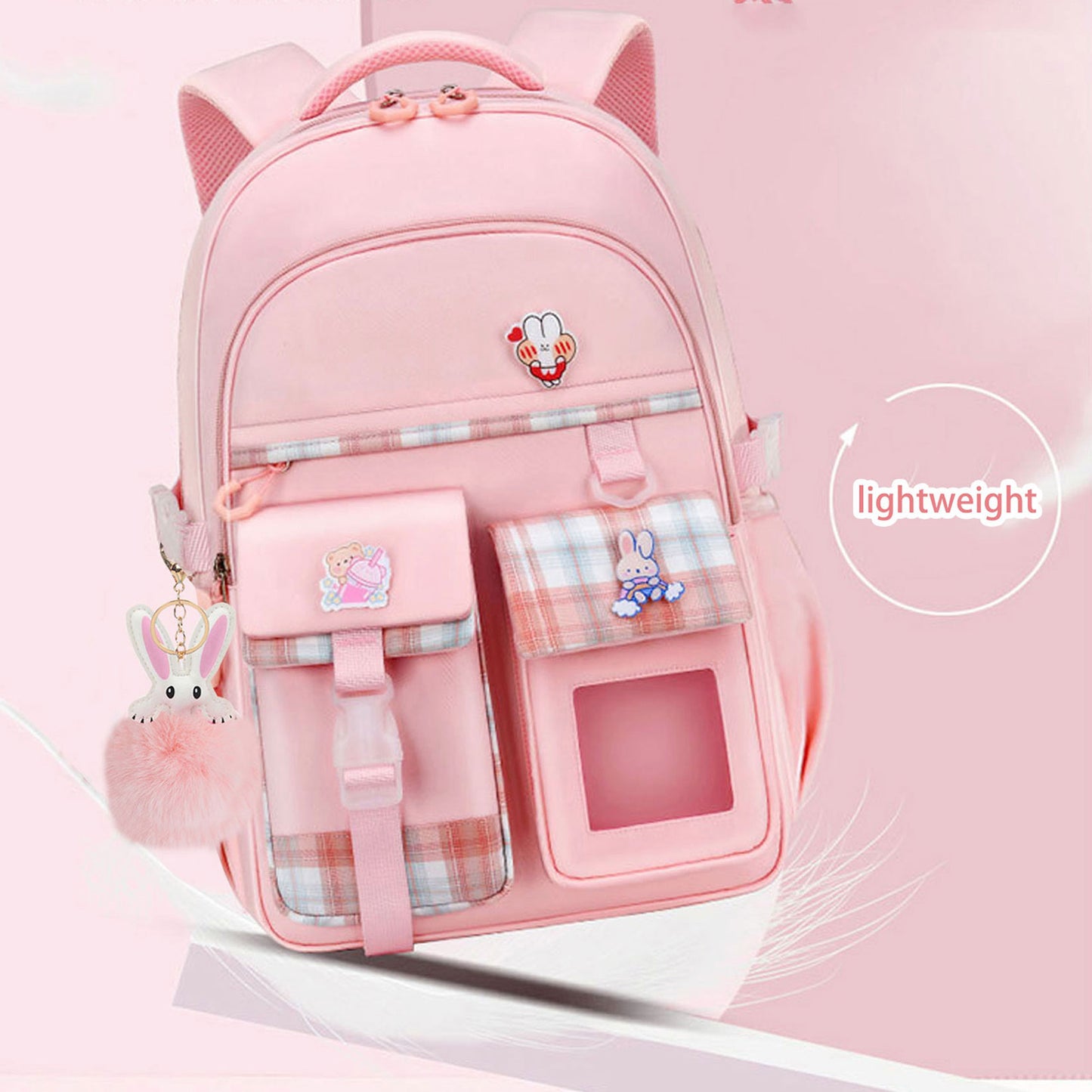KEBEIXUAN 3-Piece School Bag Set for Girls – Kawaii Backpack with Lunch Bag & Pencil Case for Ages 6–15