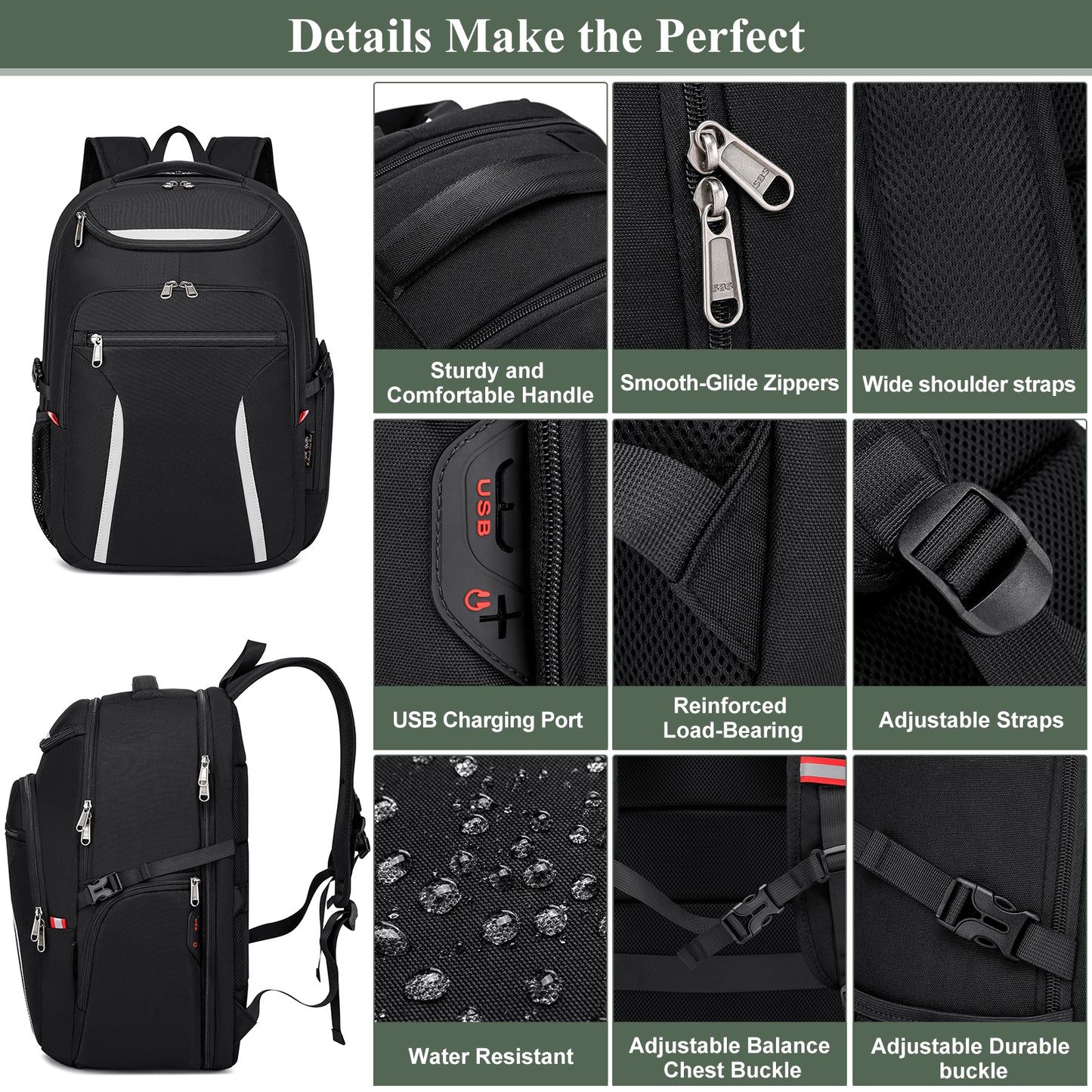 KEBEIXUAN Backpacks for Men Laptop Backpack Travel Anti Theft College School Bag Extra Large Backpacks Fits 17 Inch Computer