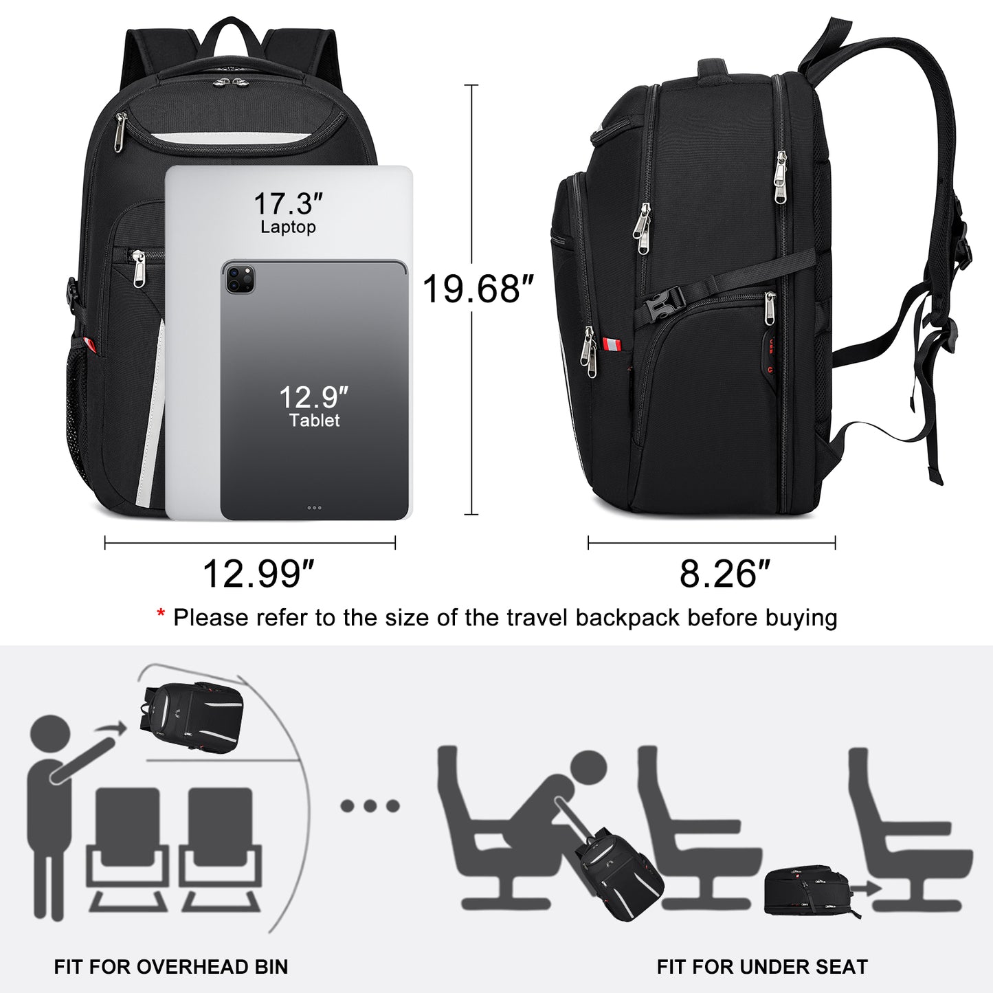 KEBEIXUAN Backpacks for Men Laptop Backpack Travel Anti Theft College School Bag Extra Large Backpacks Fits 17 Inch Computer