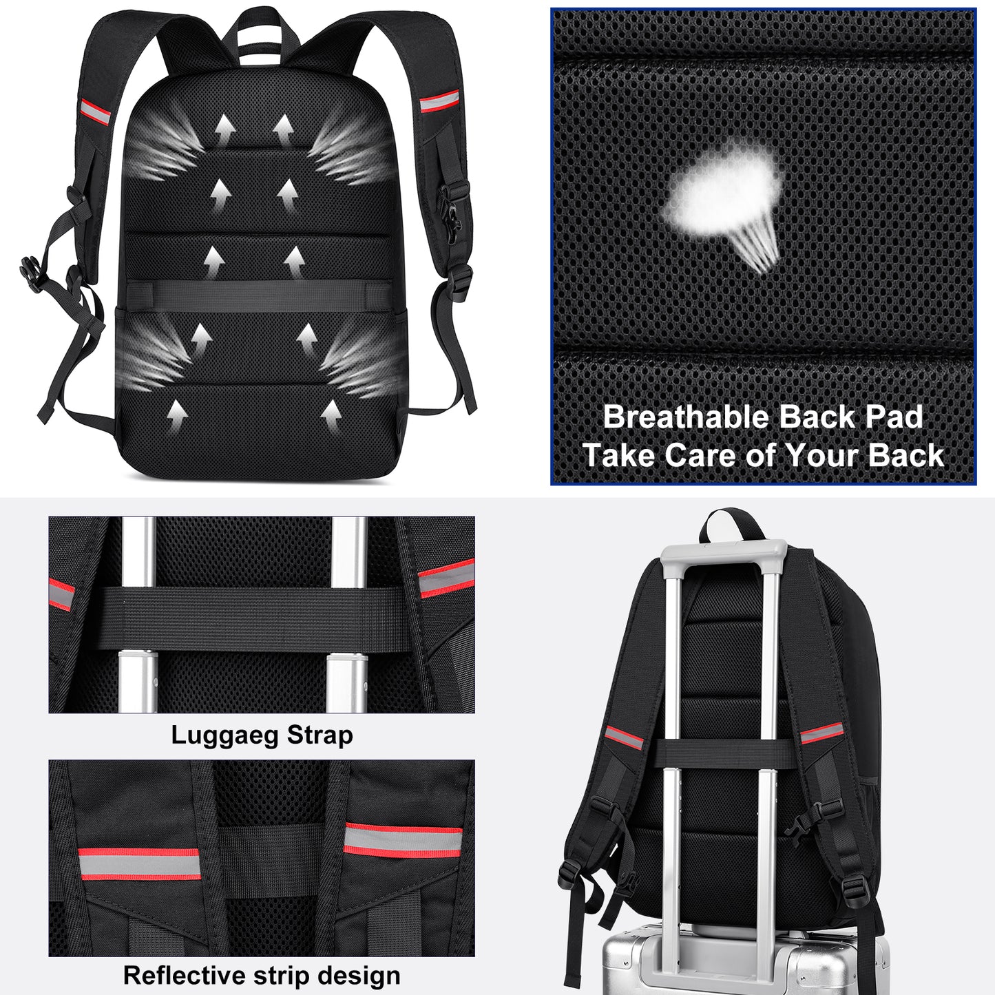 KEBEIXUAN Backpacks for Men Laptop Travel Backpack Anti Theft College School Computer Bag Large Backpack for Men Fits 17 Inch Laptop