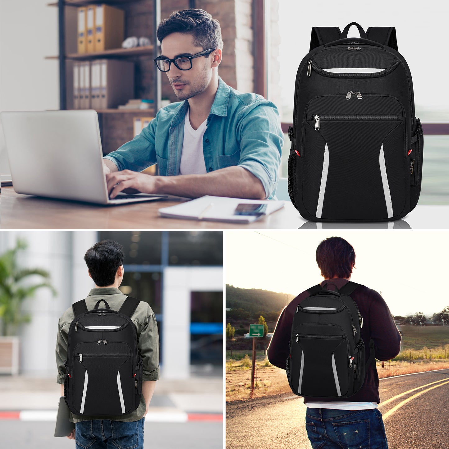 KEBEIXUAN Backpacks for Men Laptop Backpack Travel Anti Theft College School Bag Extra Large Backpacks Fits 17 Inch Computer