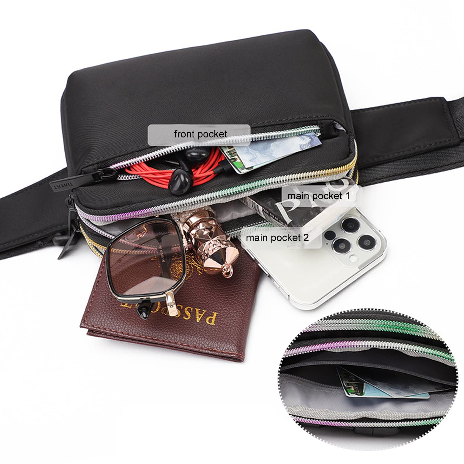 kebeixuan fanny pack belt bag stylish water repellent