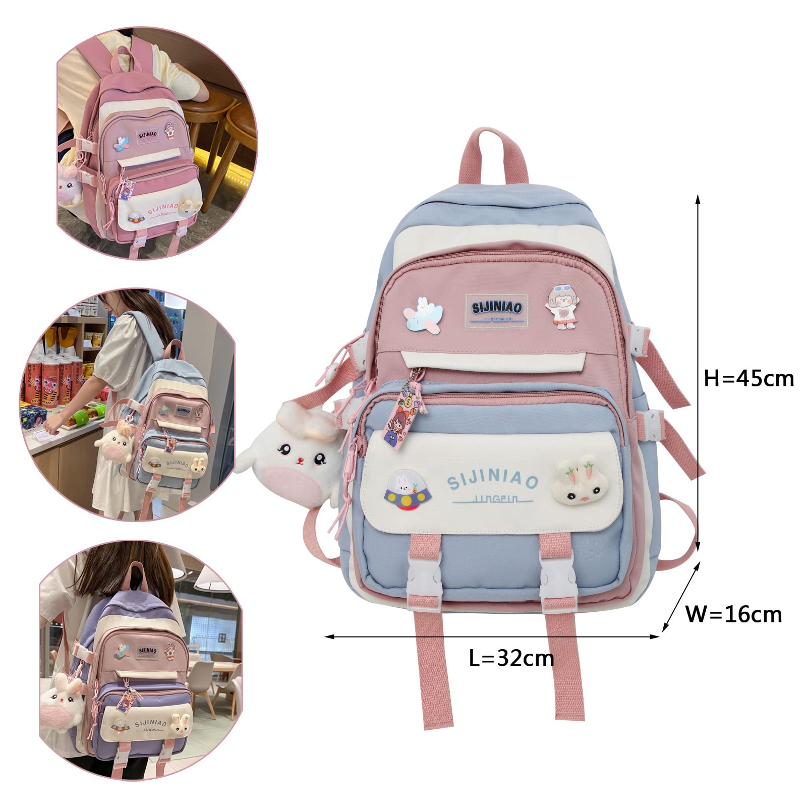 kebeixuan girls backpacks cute lightweight multiple compartments laptop