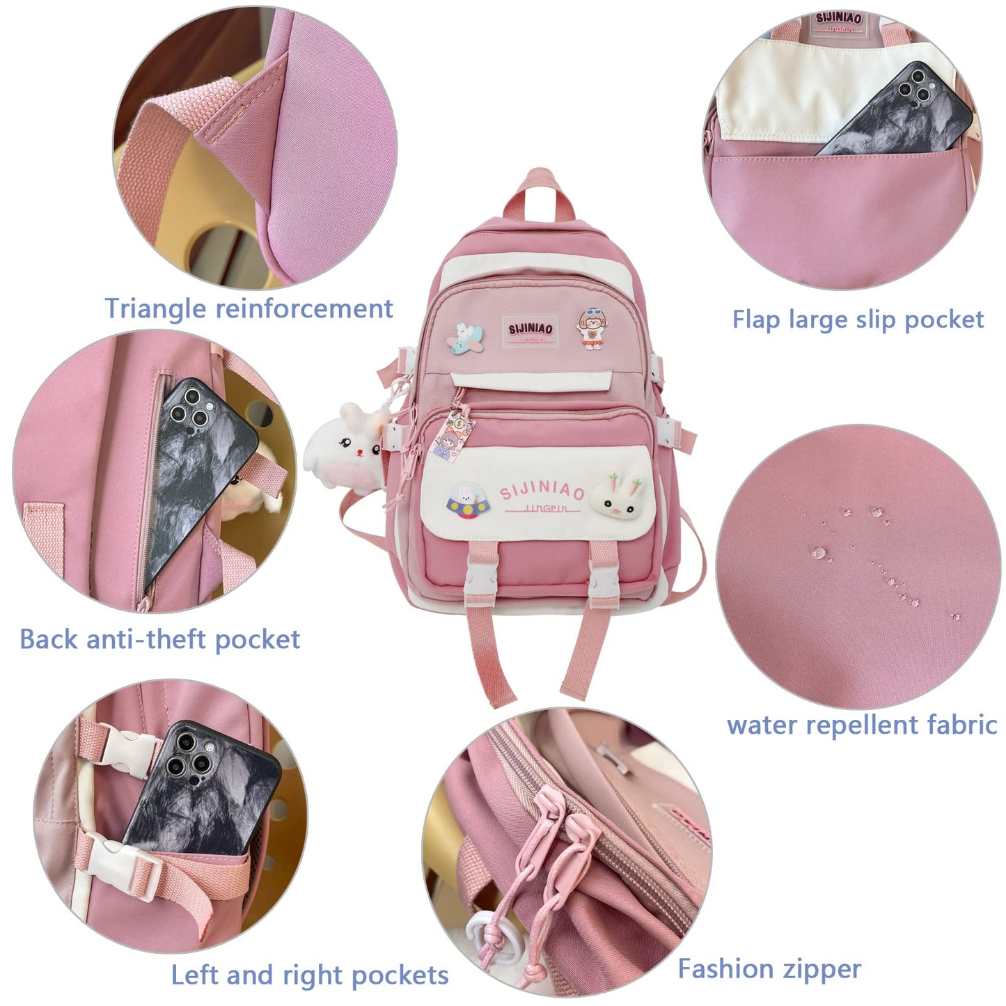 kebeixuan girls backpacks cute lightweight multiple compartments laptop