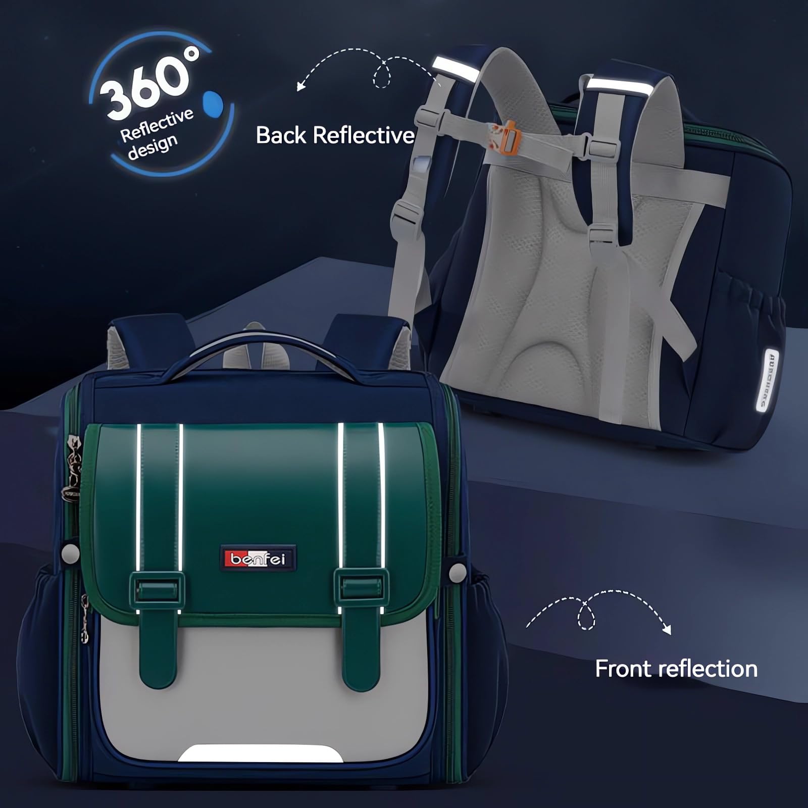 kebeixuan boys school backpack stylish foldable kids reflective bookbag