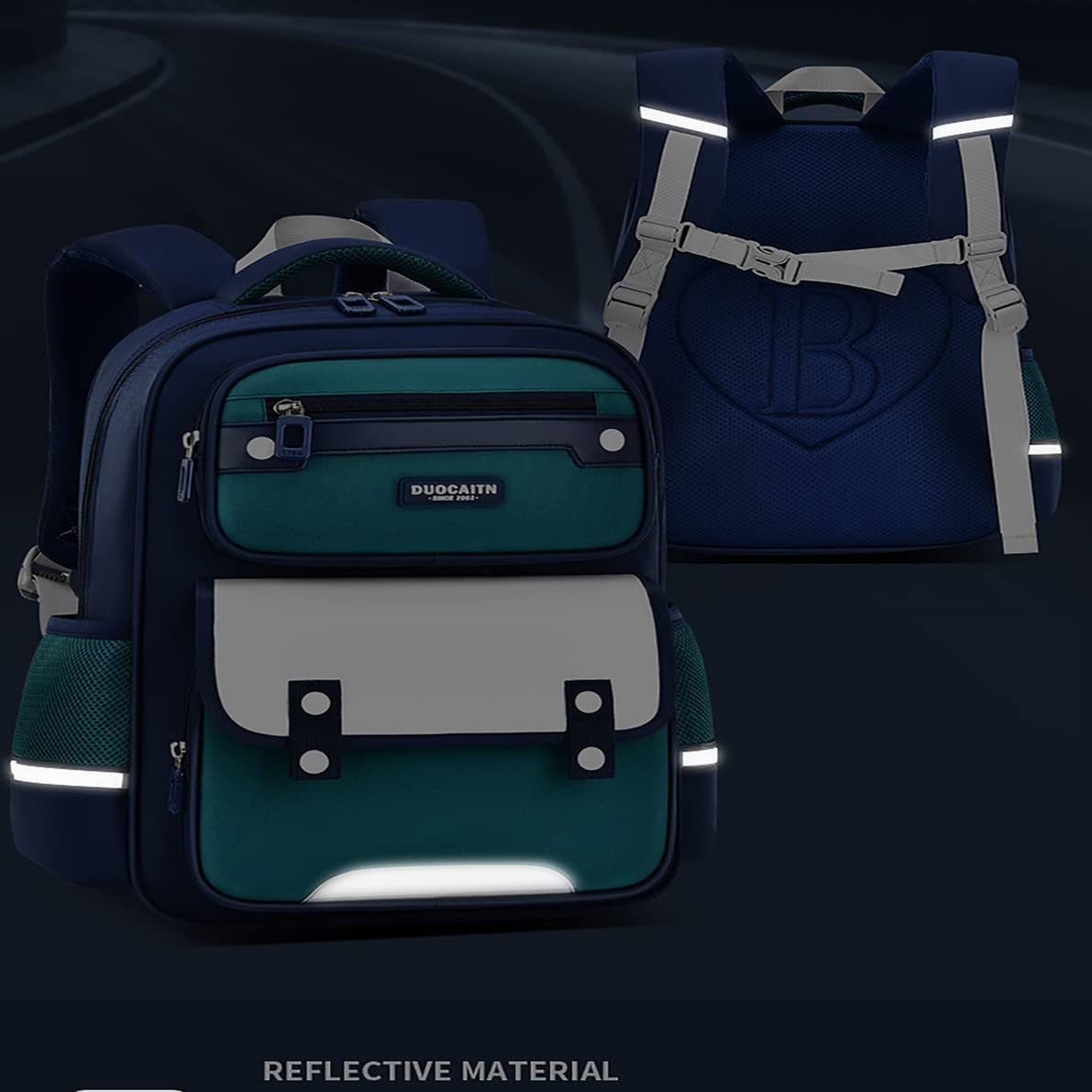 kebeixuan kids boys girls backpacks reflective schoolbag
