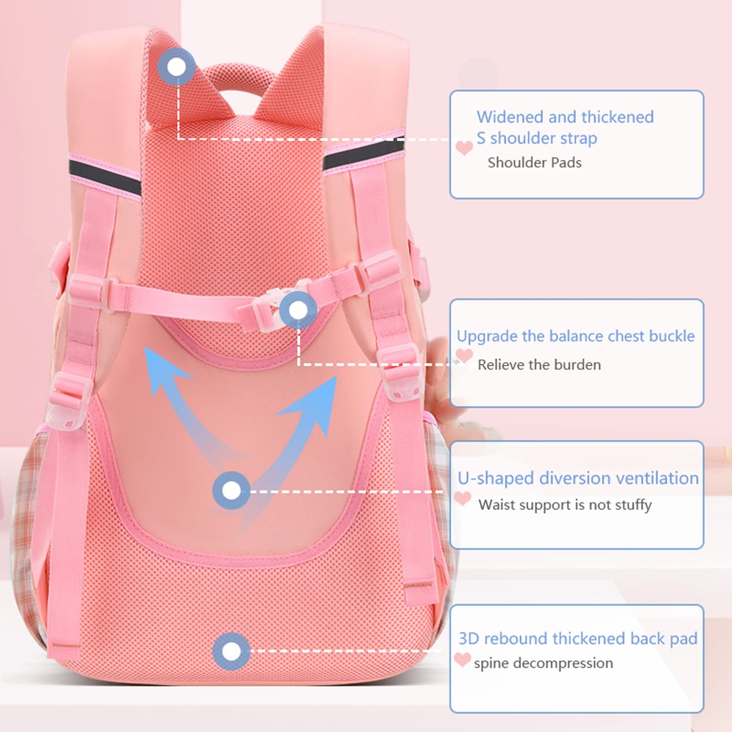 kebeixuan girls backpacks large bookbag laptop compartment