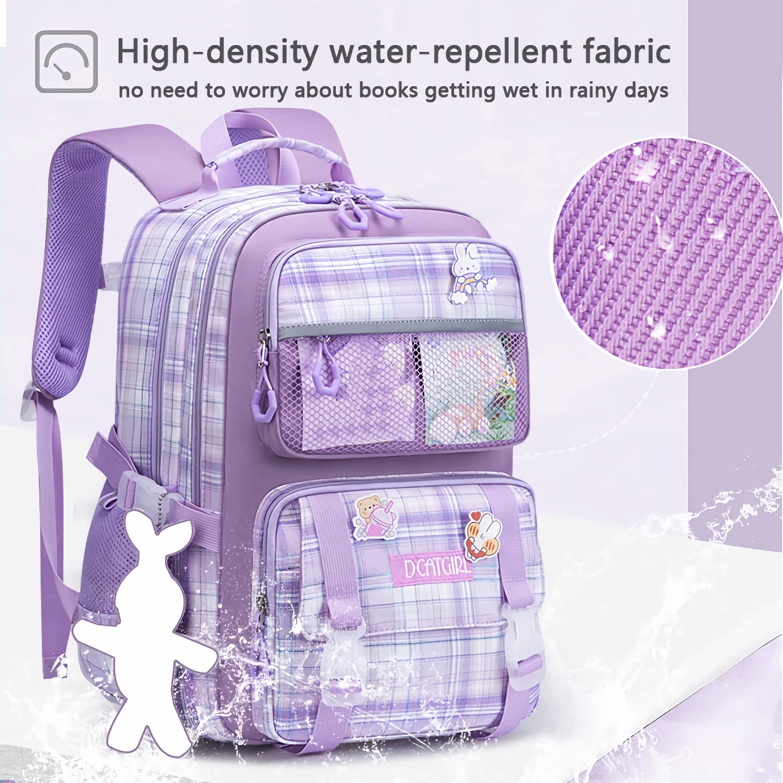 kebeixuan girls backpacks cute large capacity bookbag multi-pockets