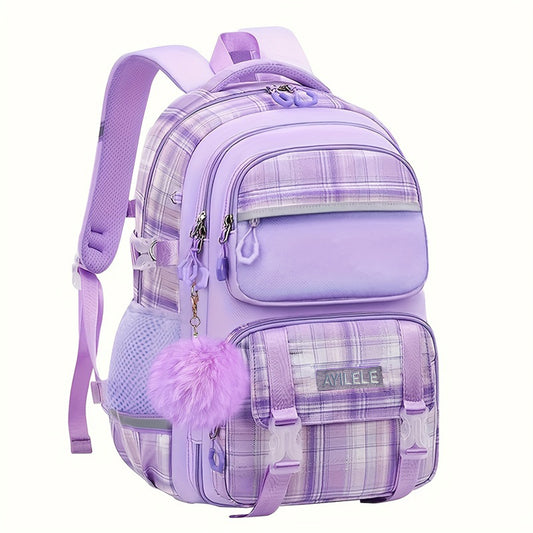 KEBEIXUAN 2024 New Girls Student Backpack, Side Open Schoolbag
