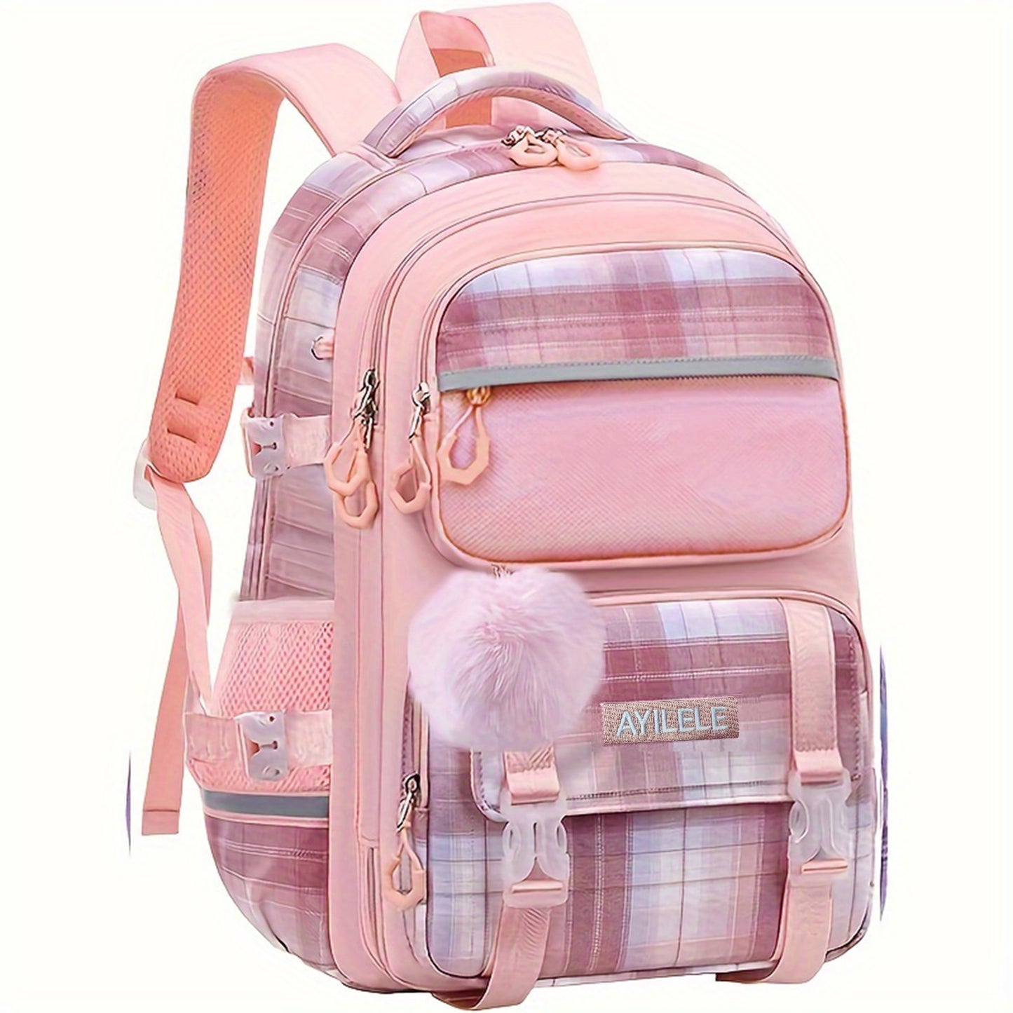 KEBEIXUAN 2024 New Girls Student Backpack, Side Open Schoolbag
