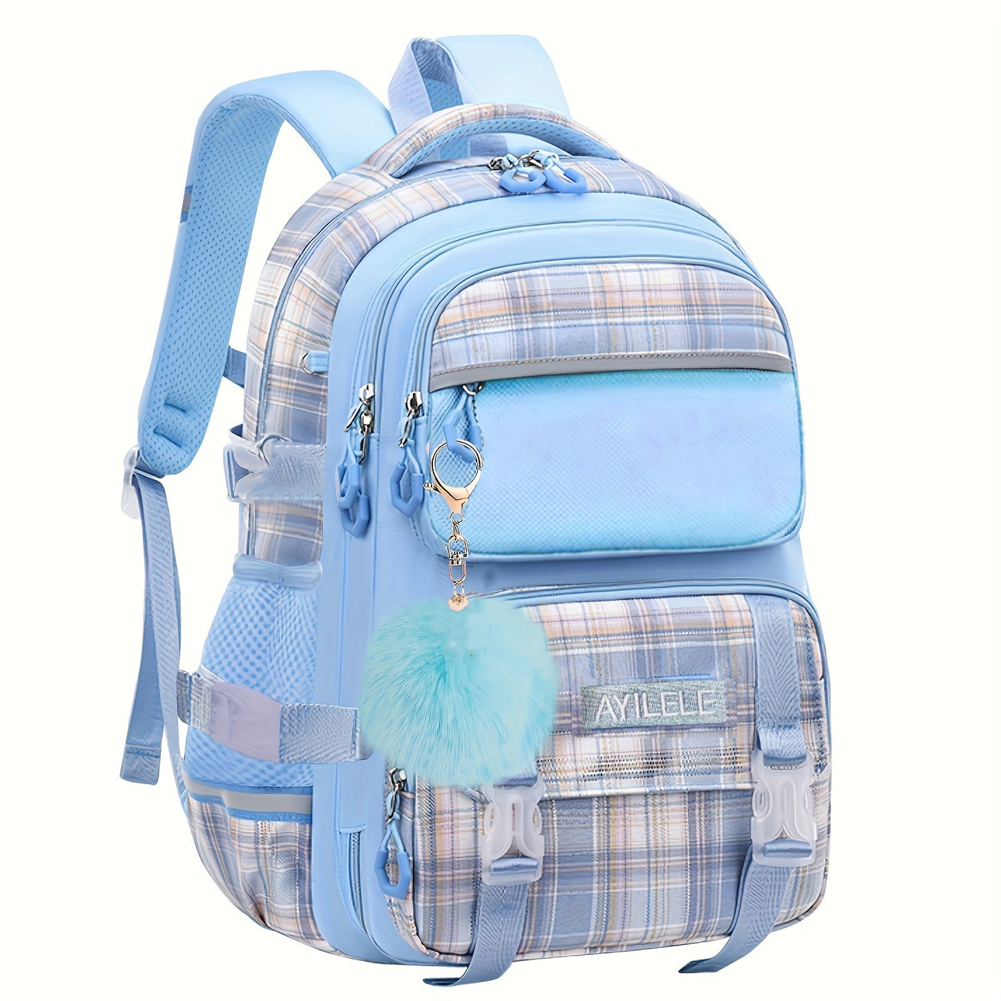 KEBEIXUAN 2024 New Girls Student Backpack, Side Open Schoolbag