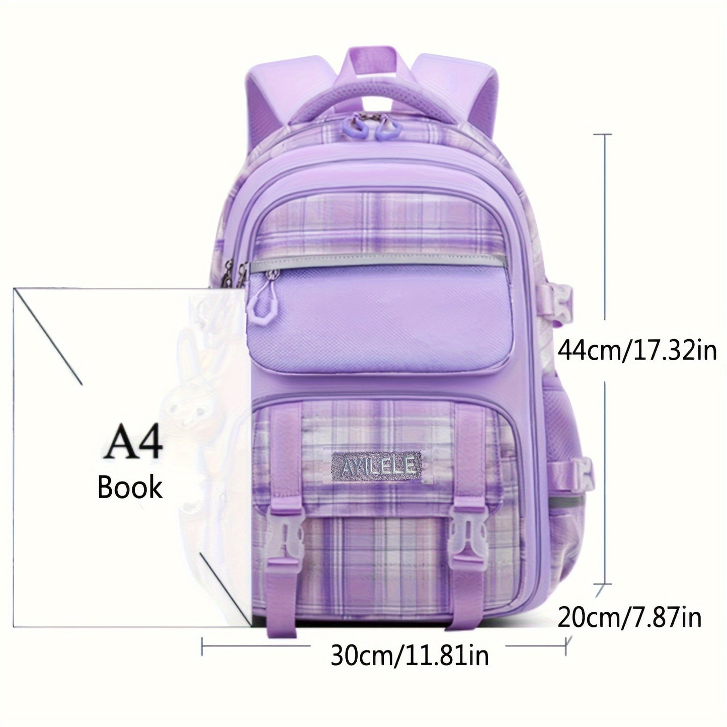 KEBEIXUAN 2024 New Girls Student Backpack, Side Open Schoolbag