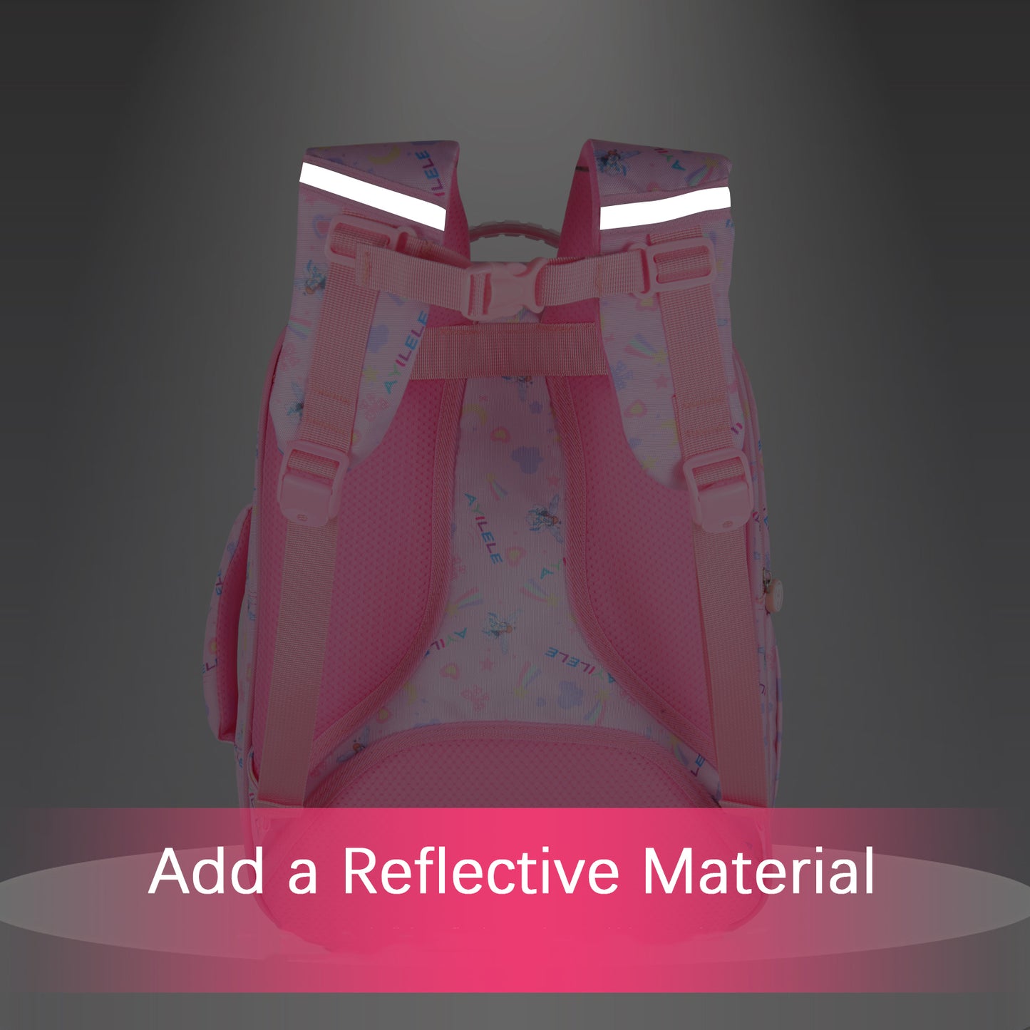 KEBEIXUAN Cute Girls Backpack Schoolbag,Kawaii Rainbow Cartoon Print