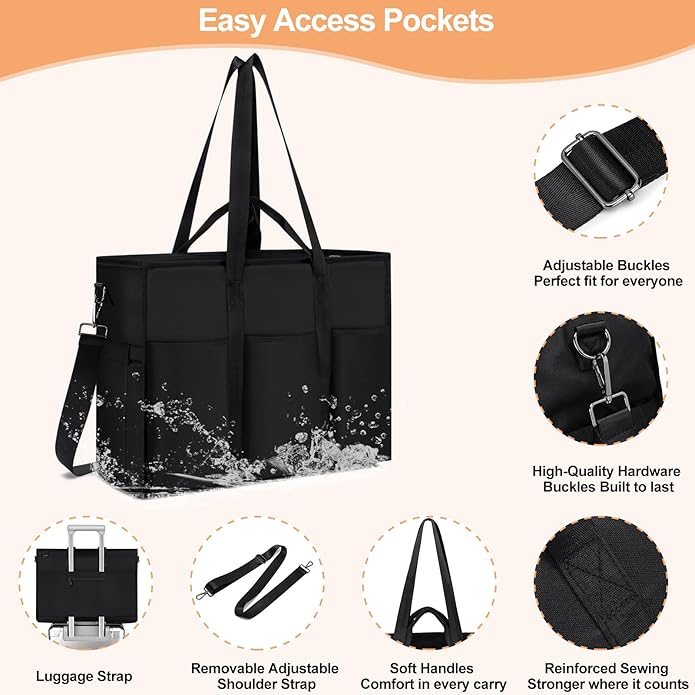 KEBEIXUAN Work Tote Bags for Women with Laptop Compartment Ideal for Teacher, Nurse, Professionals Versatile as Diaper Bag Laptop Tote