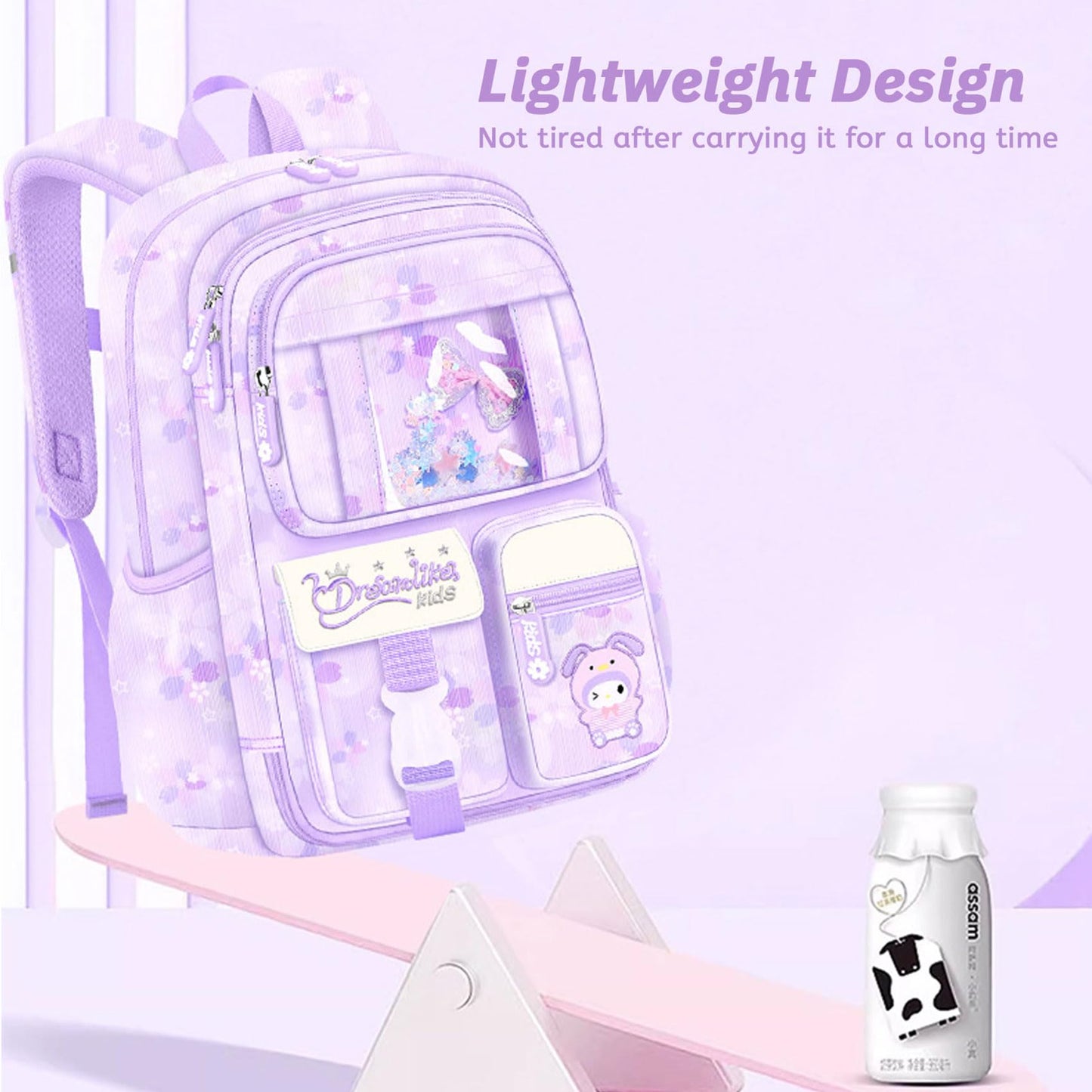 KEBEIXUAN Water-Resistant Large Capacity School Backpack for Girls – with Laptop Compartment