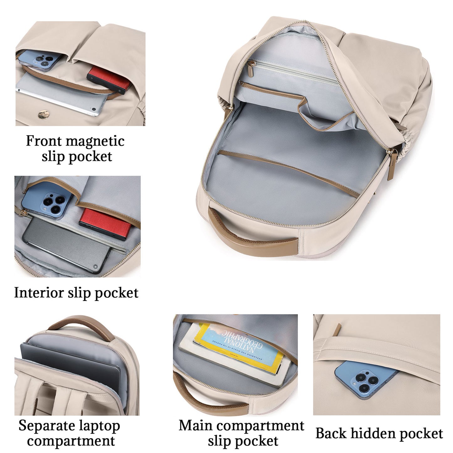 KEBEIXUAN Women's Laptop Backpack - Versatile Work and Travel Purse, Business Computer Bag with Waterproof Compartment for Teachers, Nurses, and College Students
