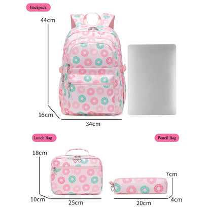 KEBEIXUAN Backpacks for Girls Casual Set with Lunch Bag