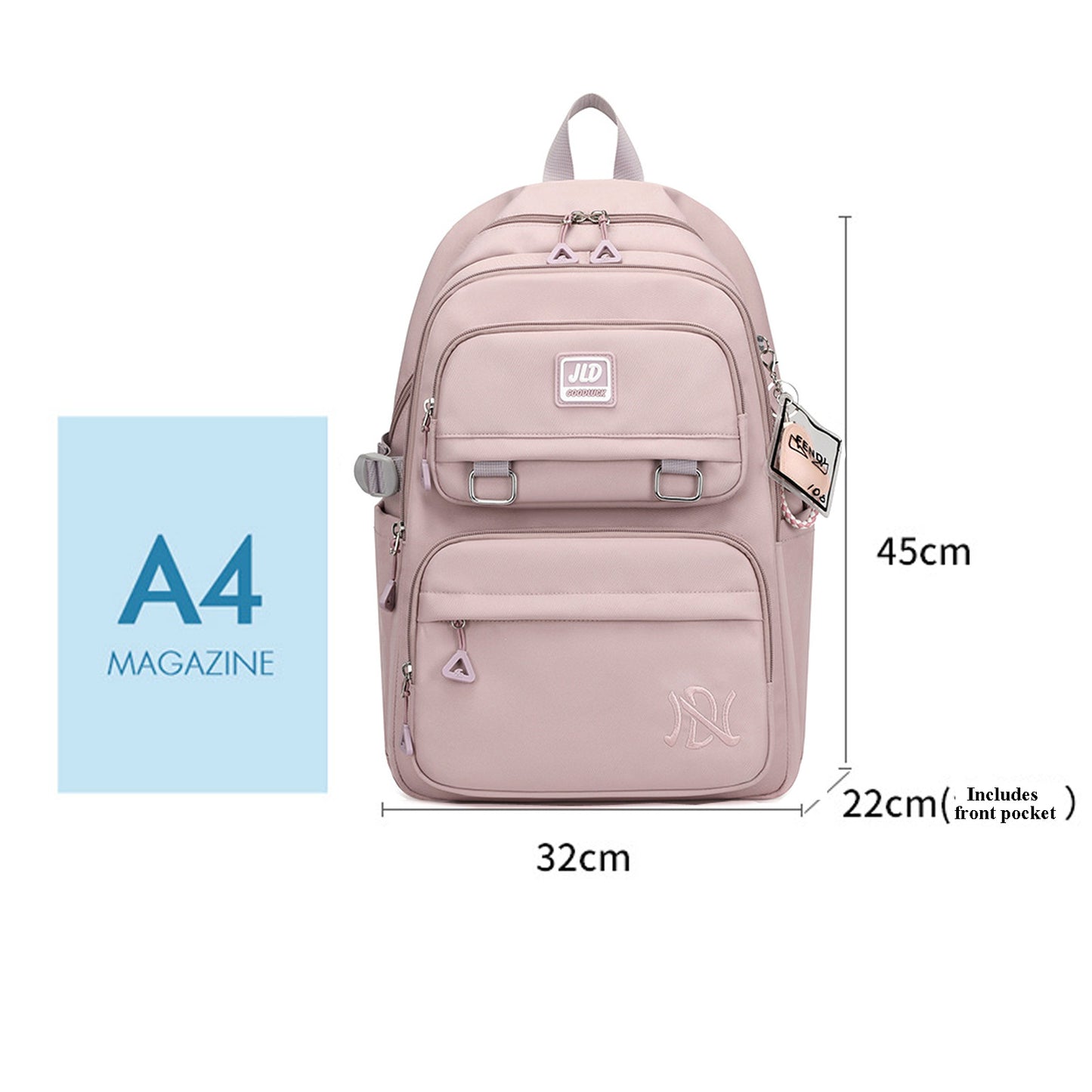 KEBEIXUAN Backpacks for Girls Kids Bookbags Heart Pendant