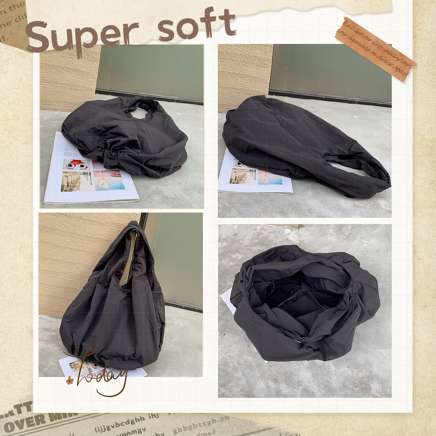 KEBEIXUAN Hobo Bags for Women Stylish Large Capacity Shoulder Bag Casual Messenger Slouchy Bag for Travel College and Work