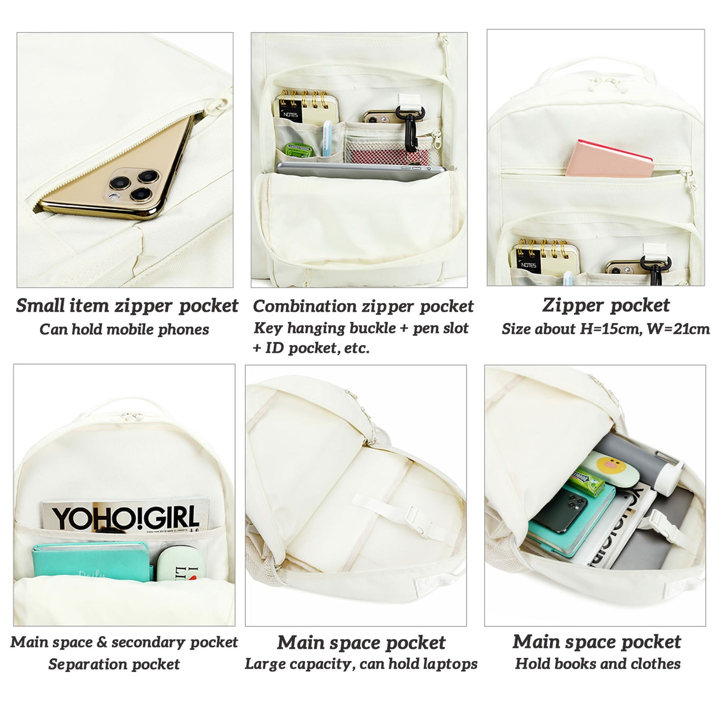 KEBEIXUAN Large School Backpack for Teen Girls – Stylish Bookbag with Laptop Sleeve for High School, College & Daily Use