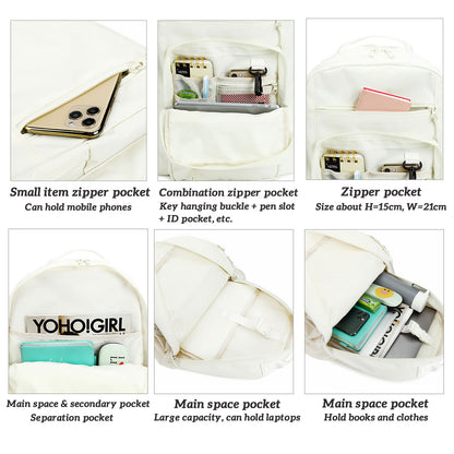 KEBEIXUAN Large School Backpack for Teen Girls – Stylish Bookbag with Laptop Sleeve for High School, College & Daily Use