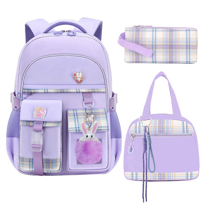 KEBEIXUAN 3-Piece School Bag Set for Girls – Kawaii Backpack with Lunch Bag & Pencil Case for Ages 6–15