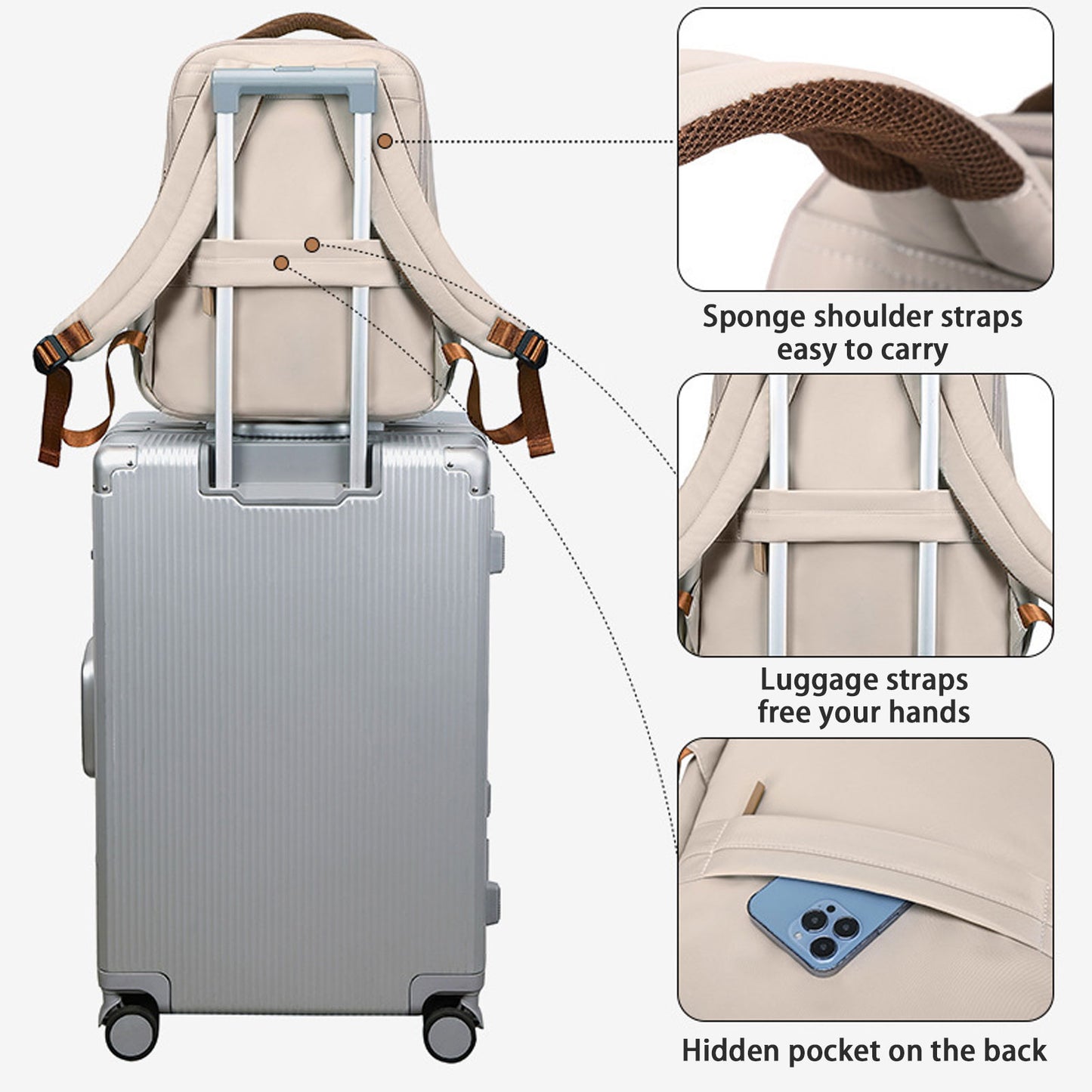 KEBEIXUAN Women's Laptop Backpack - Versatile Work and Travel Purse, Business Computer Bag with Waterproof Compartment for Teachers, Nurses, and College Students