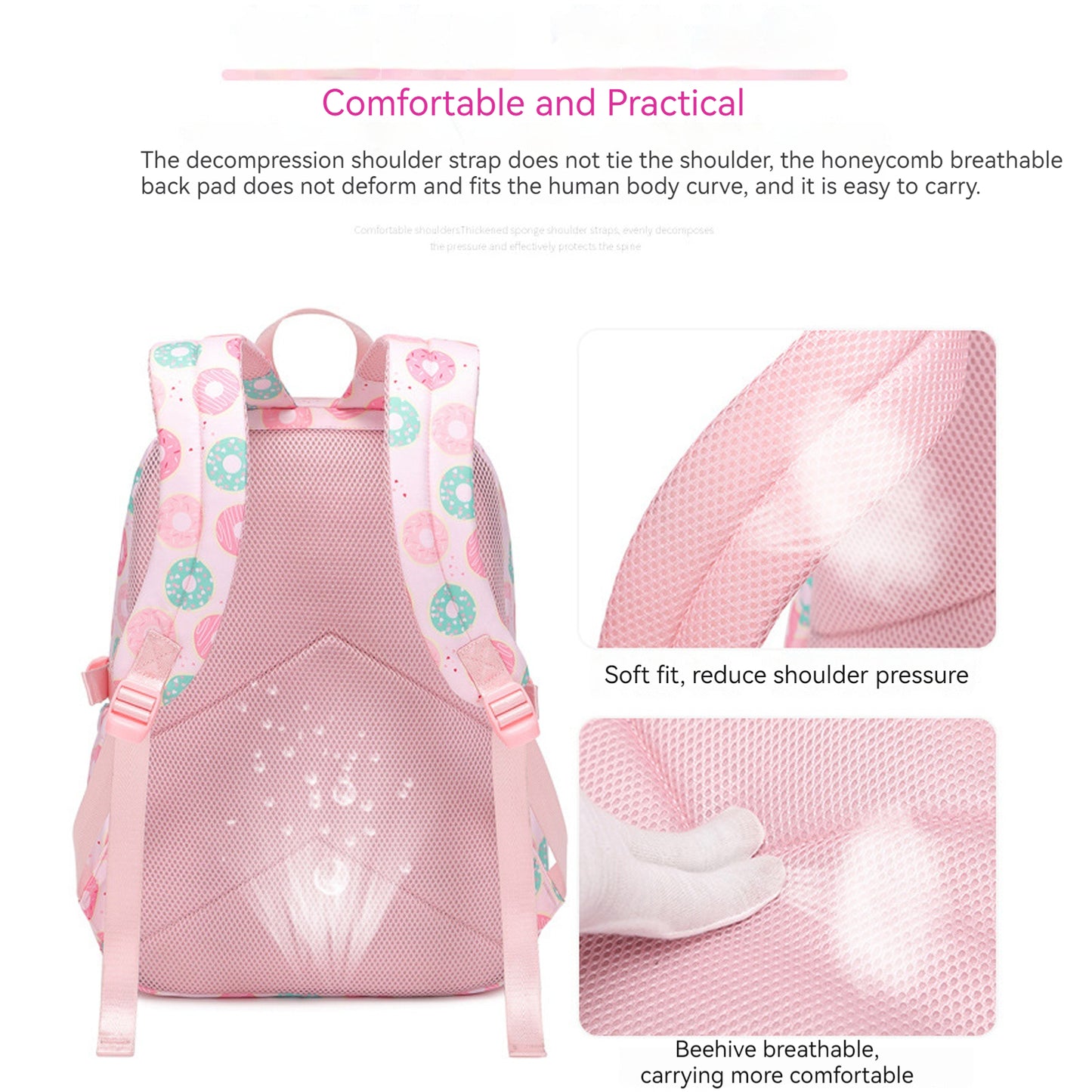 KEBEIXUAN Backpacks for Girls Casual Set with Lunch Bag