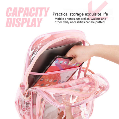 KEBEIXUAN Clear Backpack Heavy Duty PVC See-Through Bag