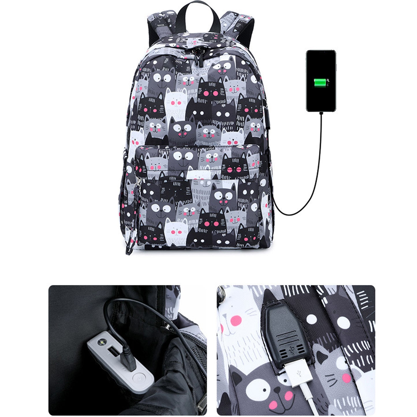 KEBEIXUAN 3pc Girls Backpacks Teenagers School Bookbag for Teen Girls Daypack