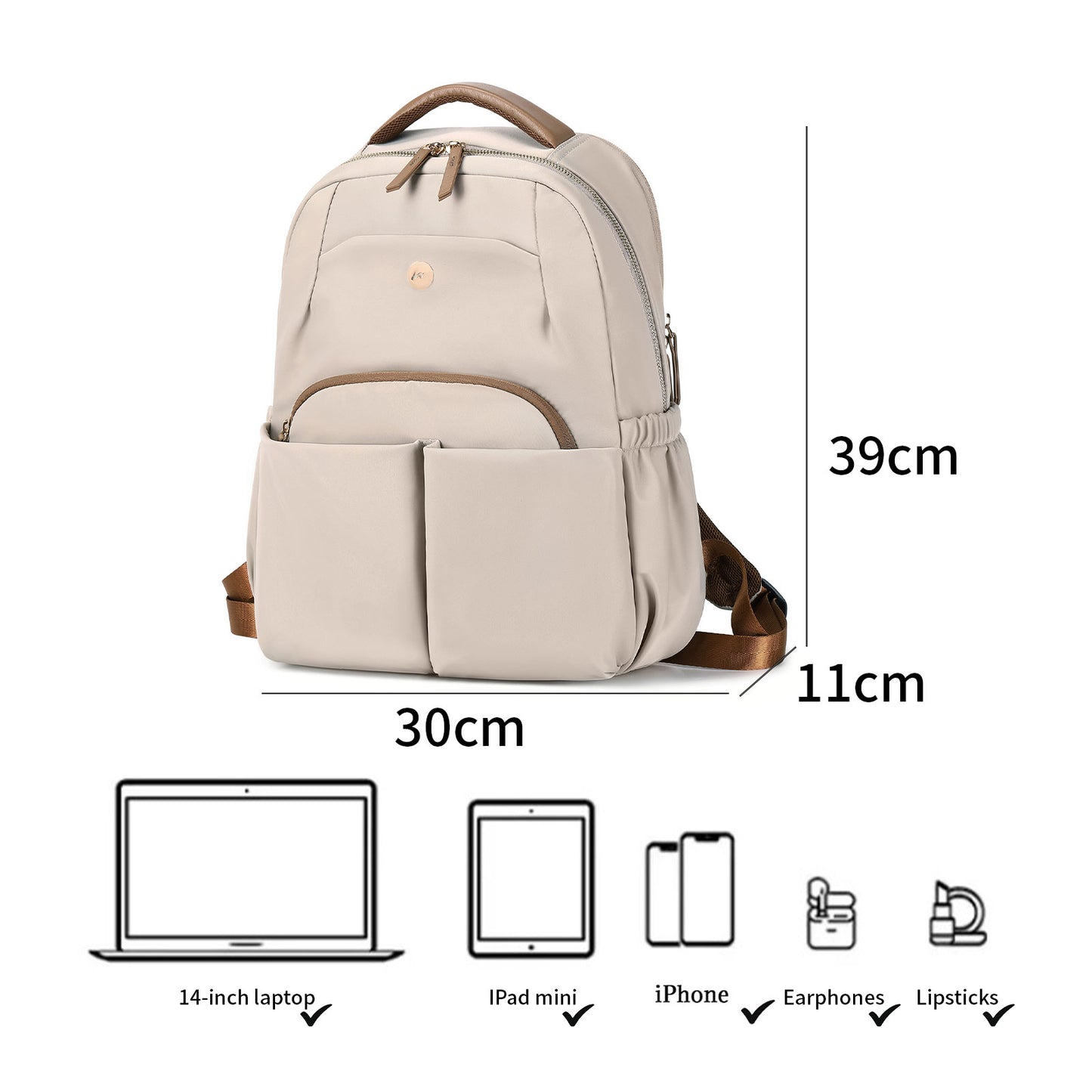 KEBEIXUAN Women's Laptop Backpack - Versatile Work and Travel Purse, Business Computer Bag with Waterproof Compartment for Teachers, Nurses, and College Students