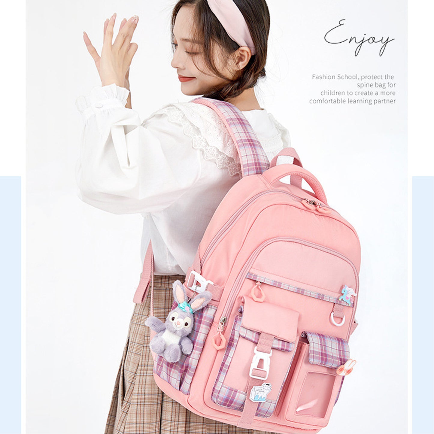 KEBEIXUAN Backpacks for Girls Kids Kawaii School Bag Bookbag