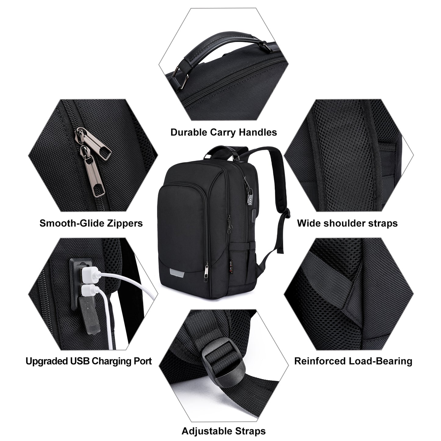 KEBEIXUAN Backpacks for Men Laptop Backpack Business Anti Theft Computer Bag for College School 15.6 Inch Work Backpack with USB Charge Port