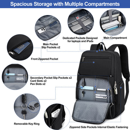KEBEIXUAN Backpacks for Men Business Laptop Backpack Anti Theft College School Work Backpack Fits 17 Inch Computer