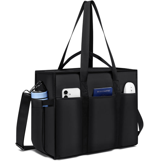 KEBEIXUAN Tote Bag for Women Work, Laptop Bag with Thick Bottom, Waterproof, 22 Pockets for Teacher, Nurse, Professionals
