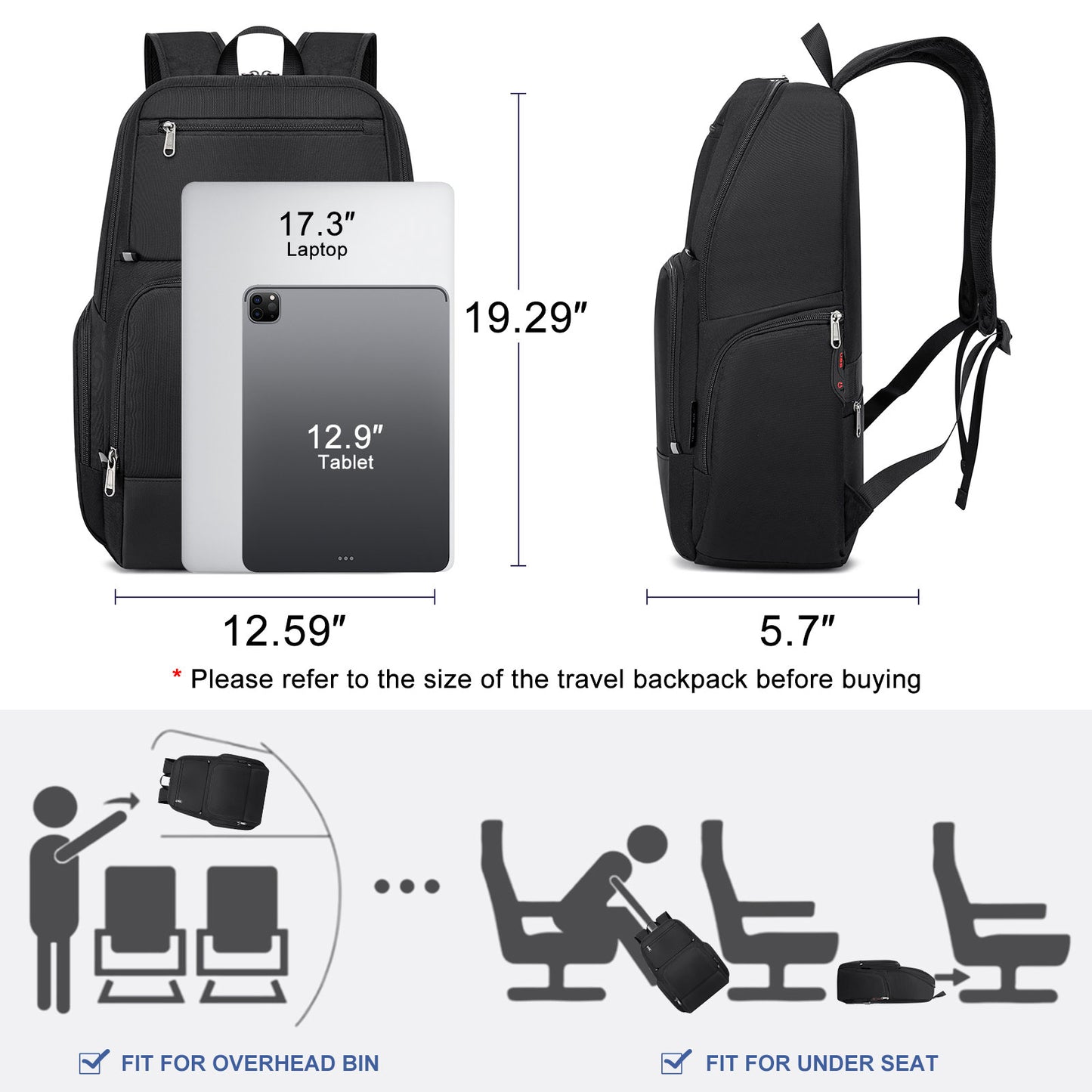 KEBEIXUAN Backpacks for Men Business Laptop Backpack Anti Theft College School Work Backpack Fits 17 Inch Computer